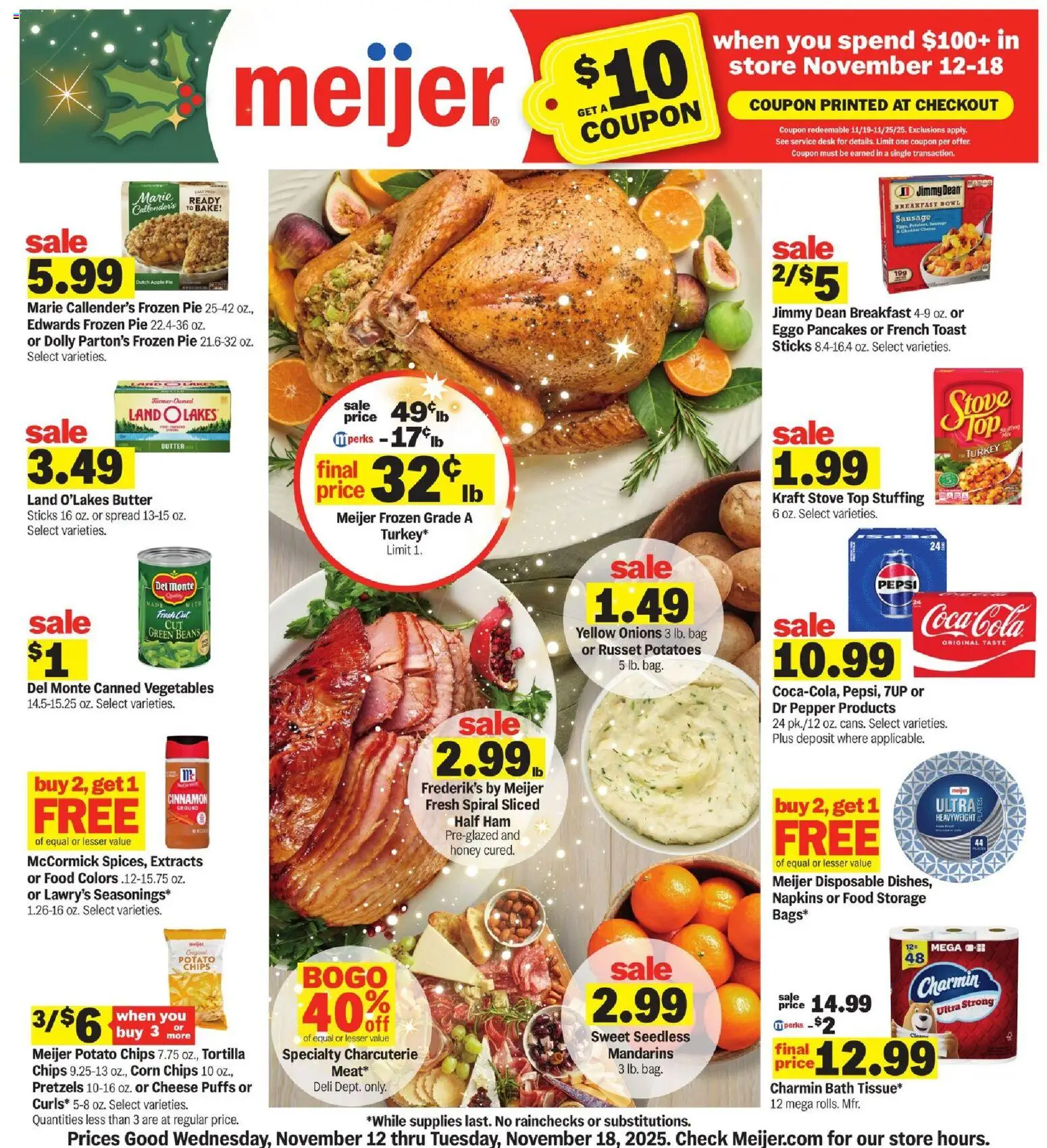 Meijer Weekly Ad - page 1- valid from 11/12/2025
