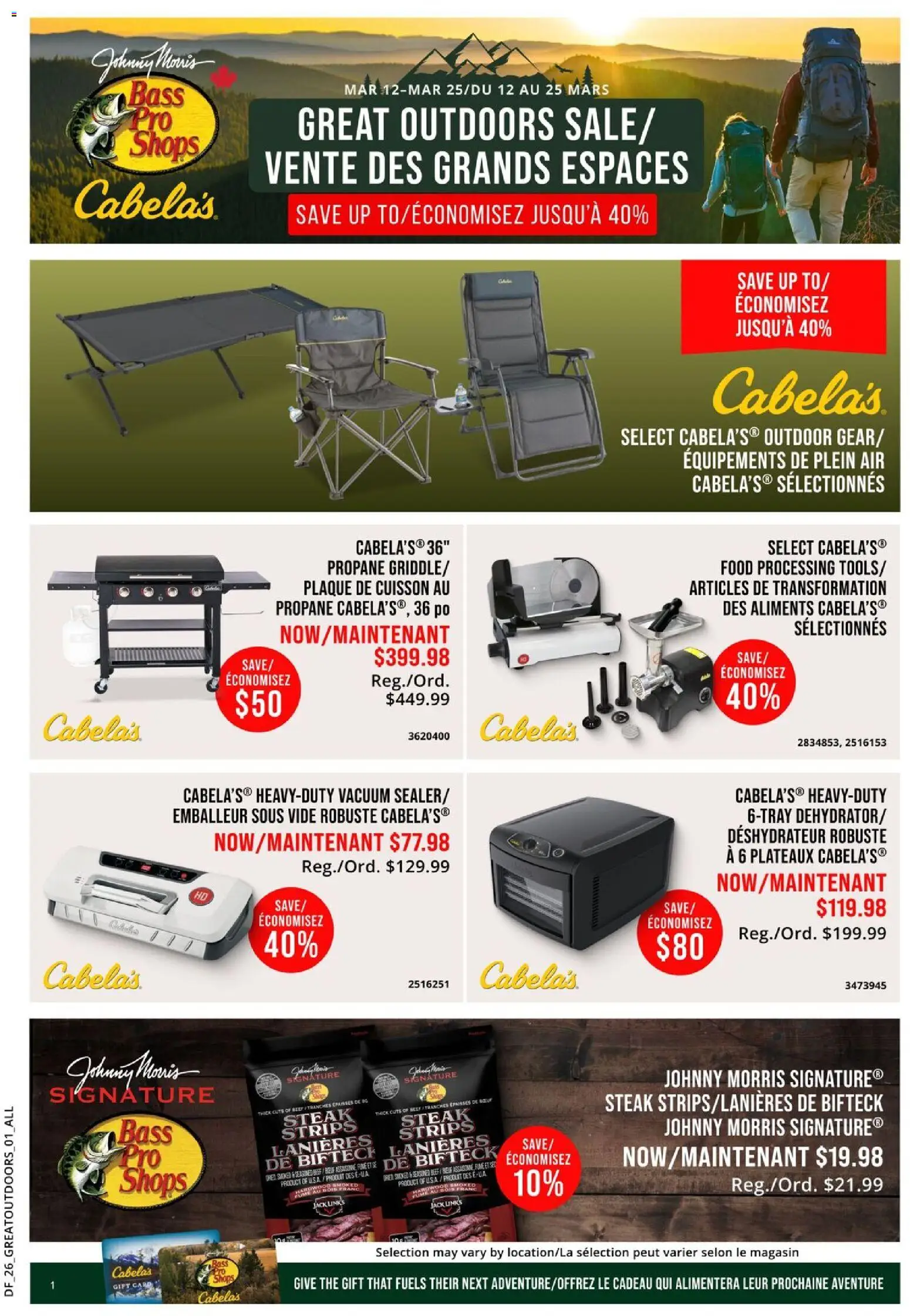 Cabelas weekly flyer / circulaire - page 1- valid from Mar 12, 2026