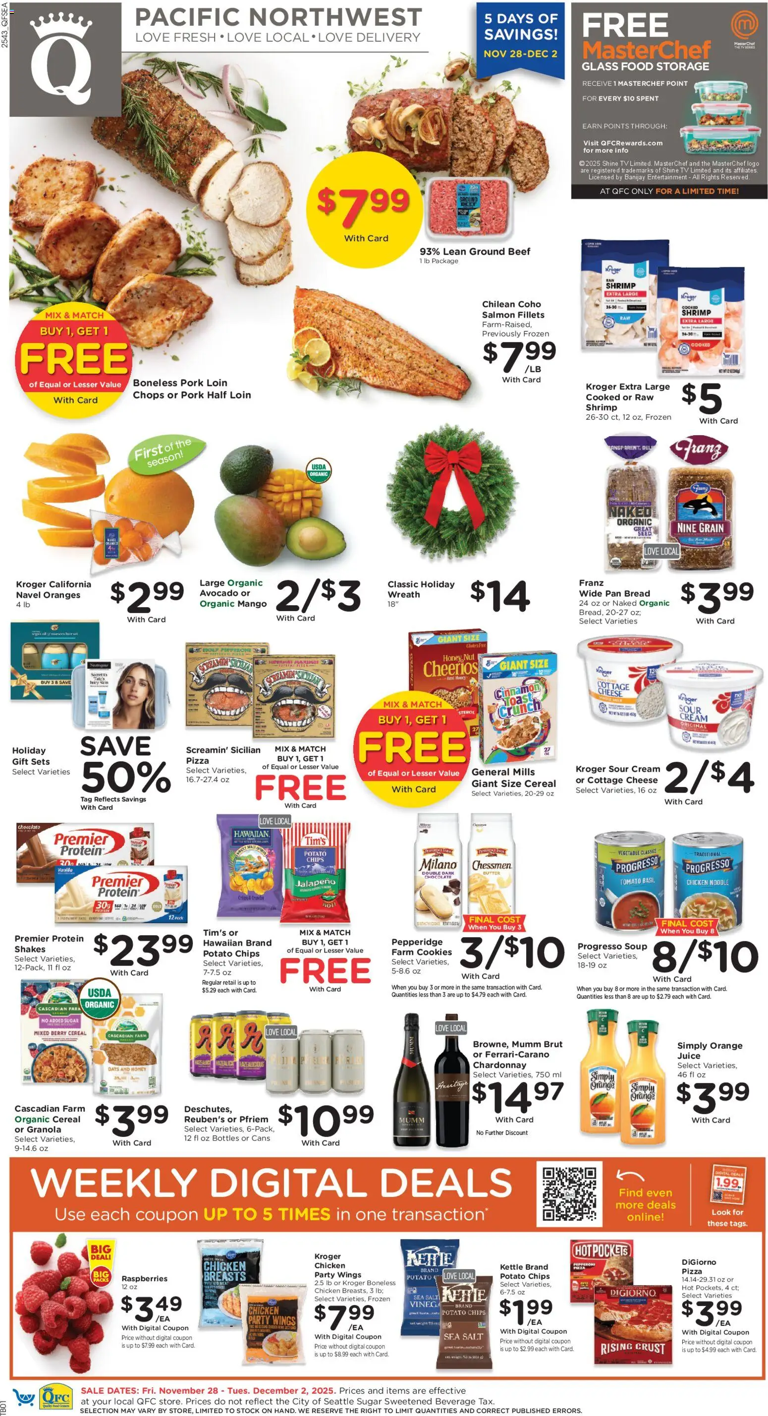QFC Weekly Ad - page 1- valid from 11/28/2025