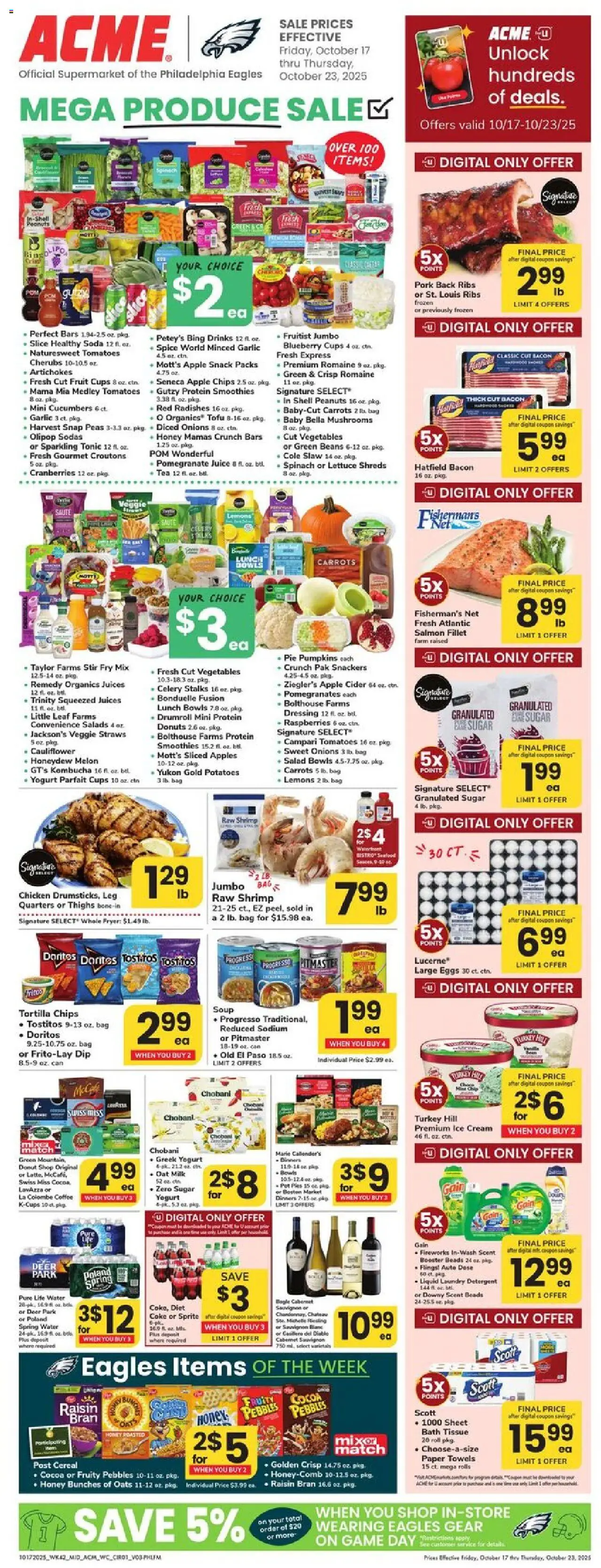 Acme Weekly Ad - page 1- valid from 10/17/2025