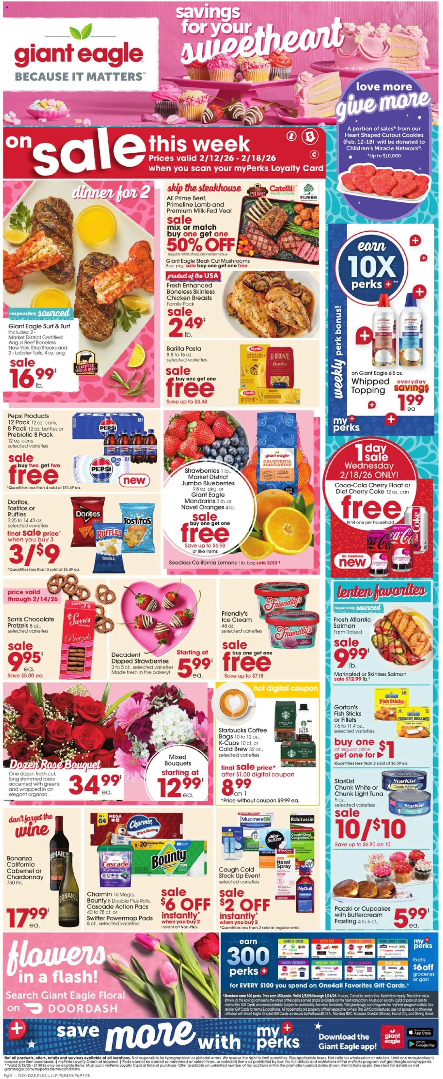 Giant Eagle Weekly Ad - page 1- valid from 02/12/2026