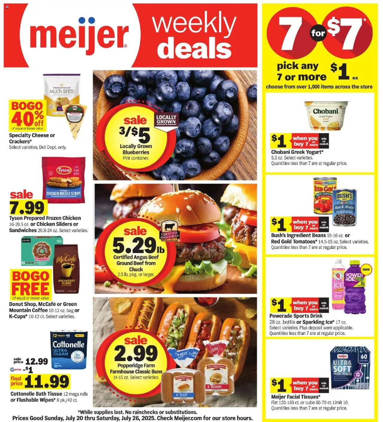 Meijer Weekly Ad - page 1- valid from 07/20/2025