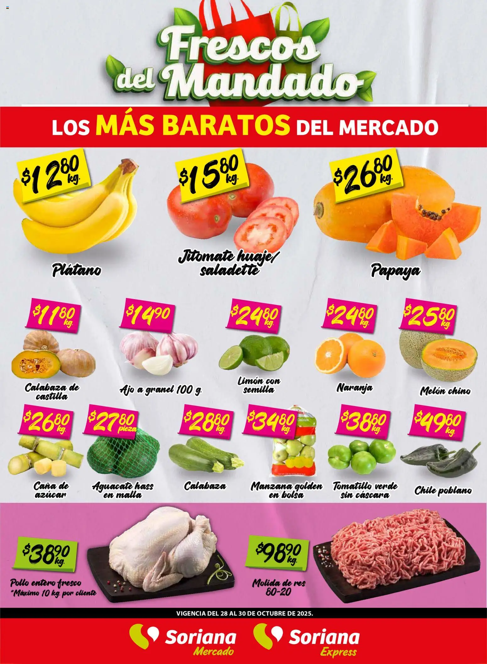 Soriana - Frescos del Mandado Mercado: Coah, Chih y Dur - página 1- válido desde 28/10/2025