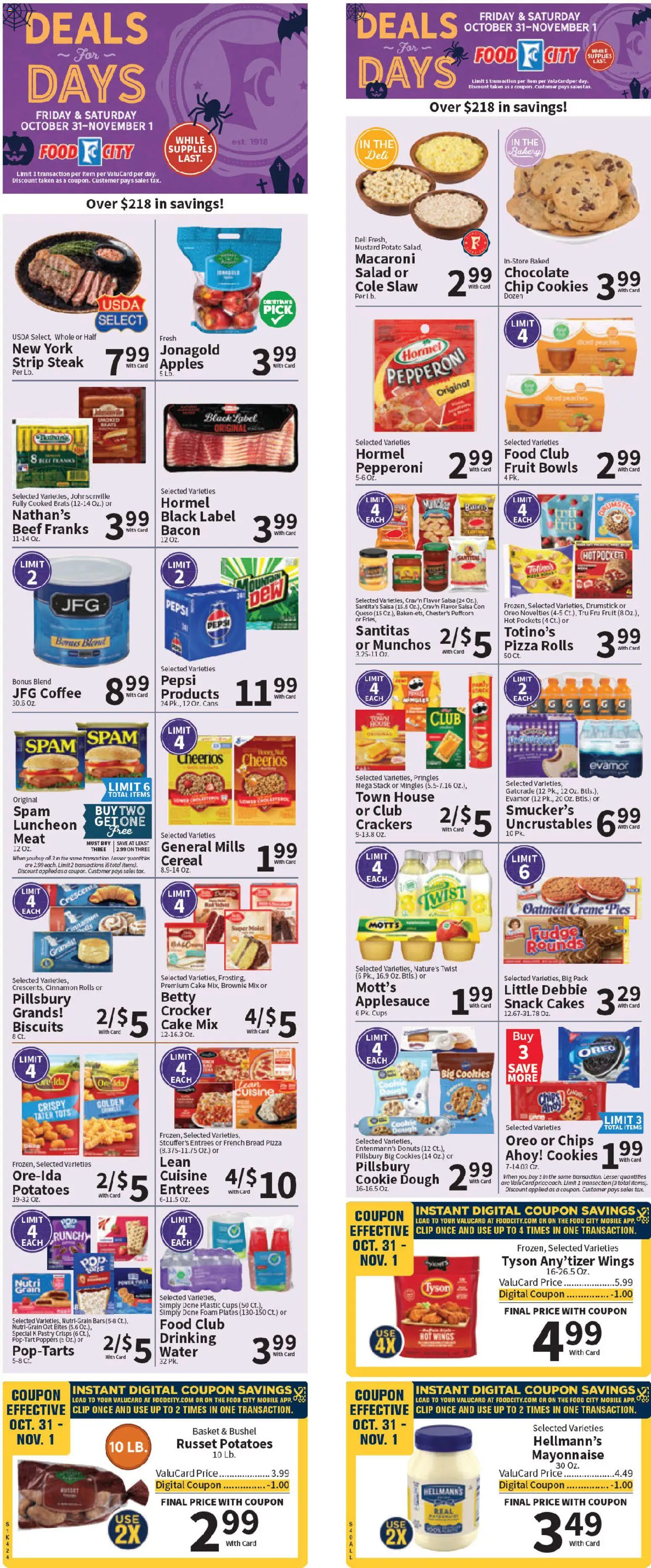 Food City Weekly Ad - page 1- valid from 10/31/2025