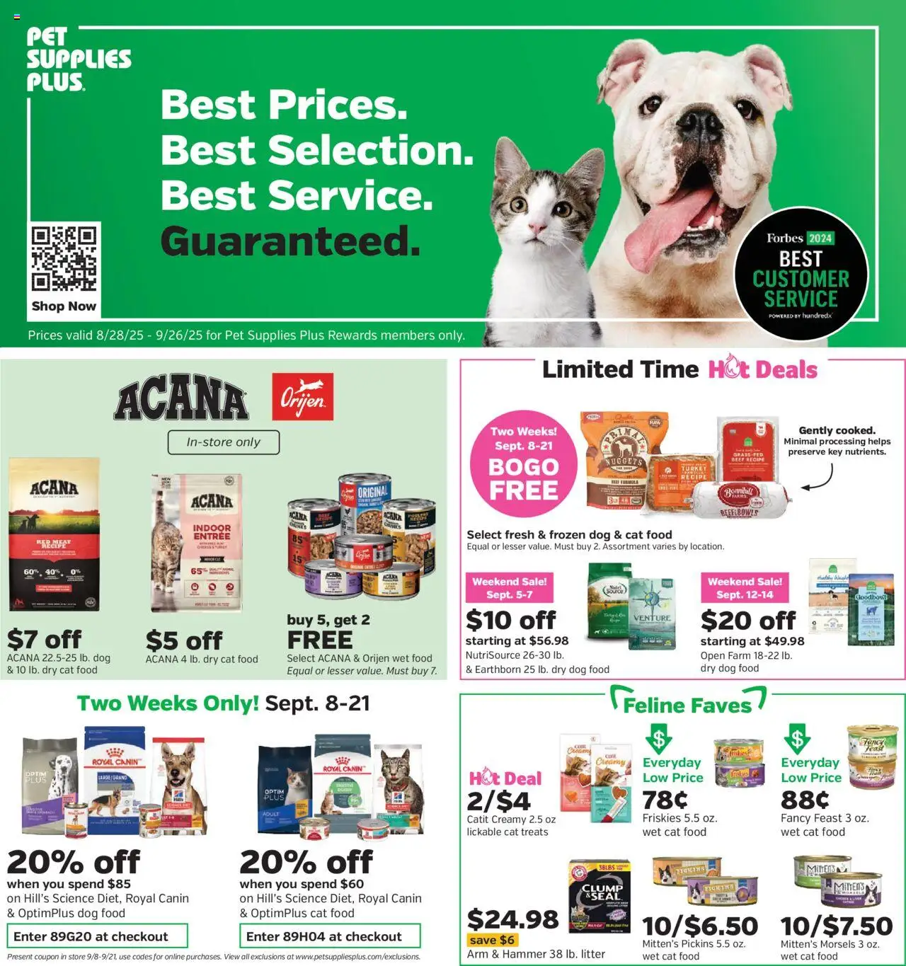 Pet Supplies Plus Weekly Ad - page 1- valid from 09/08/2025