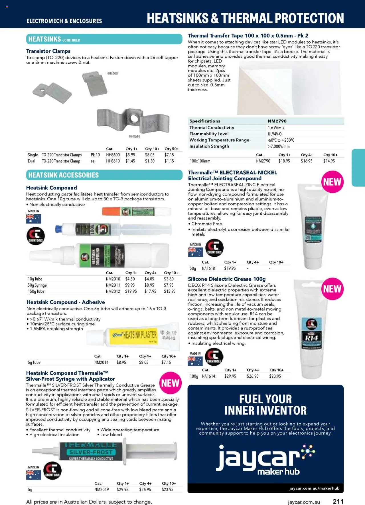 Jaycar Engineering & Scientific Catalogue 2025/2026  - page 211- valid from 09/07/2025