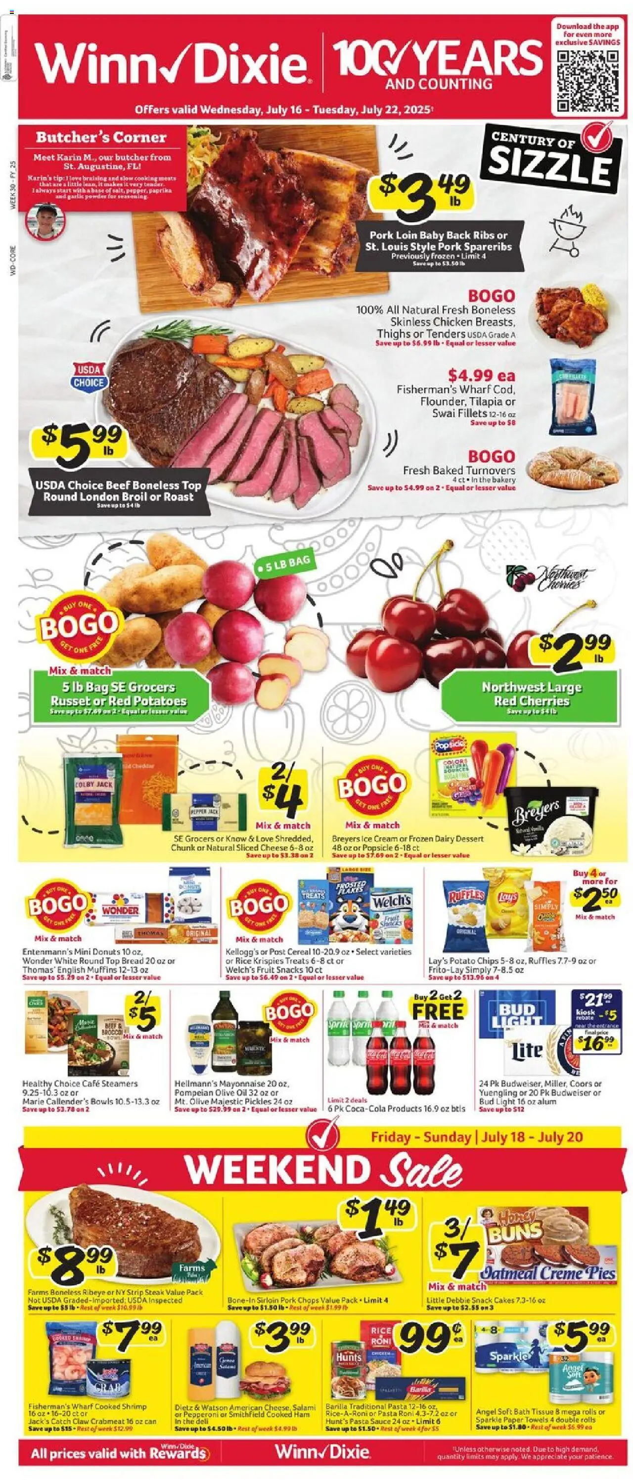 Winn Dixie Weekly Circular - FL - page 1- valid from 07/16/2025