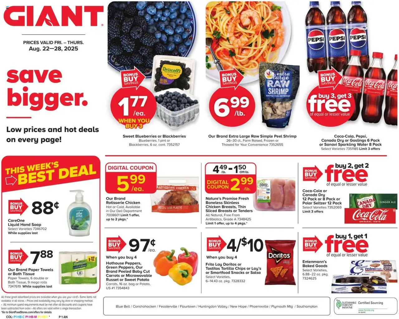 Giant Weekly Ad - page 1- valid from 08/22/2025