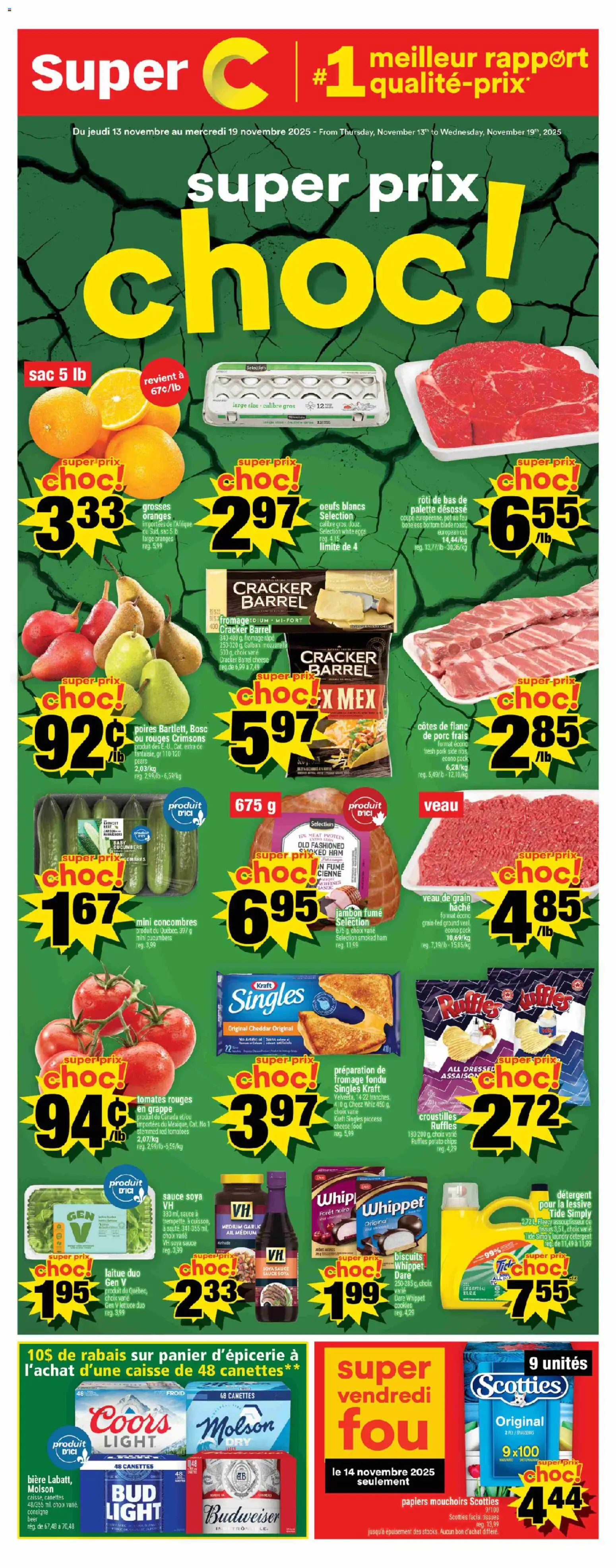 Super C weekly flyer / circulaire - page 1- valid from Nov 13, 2025