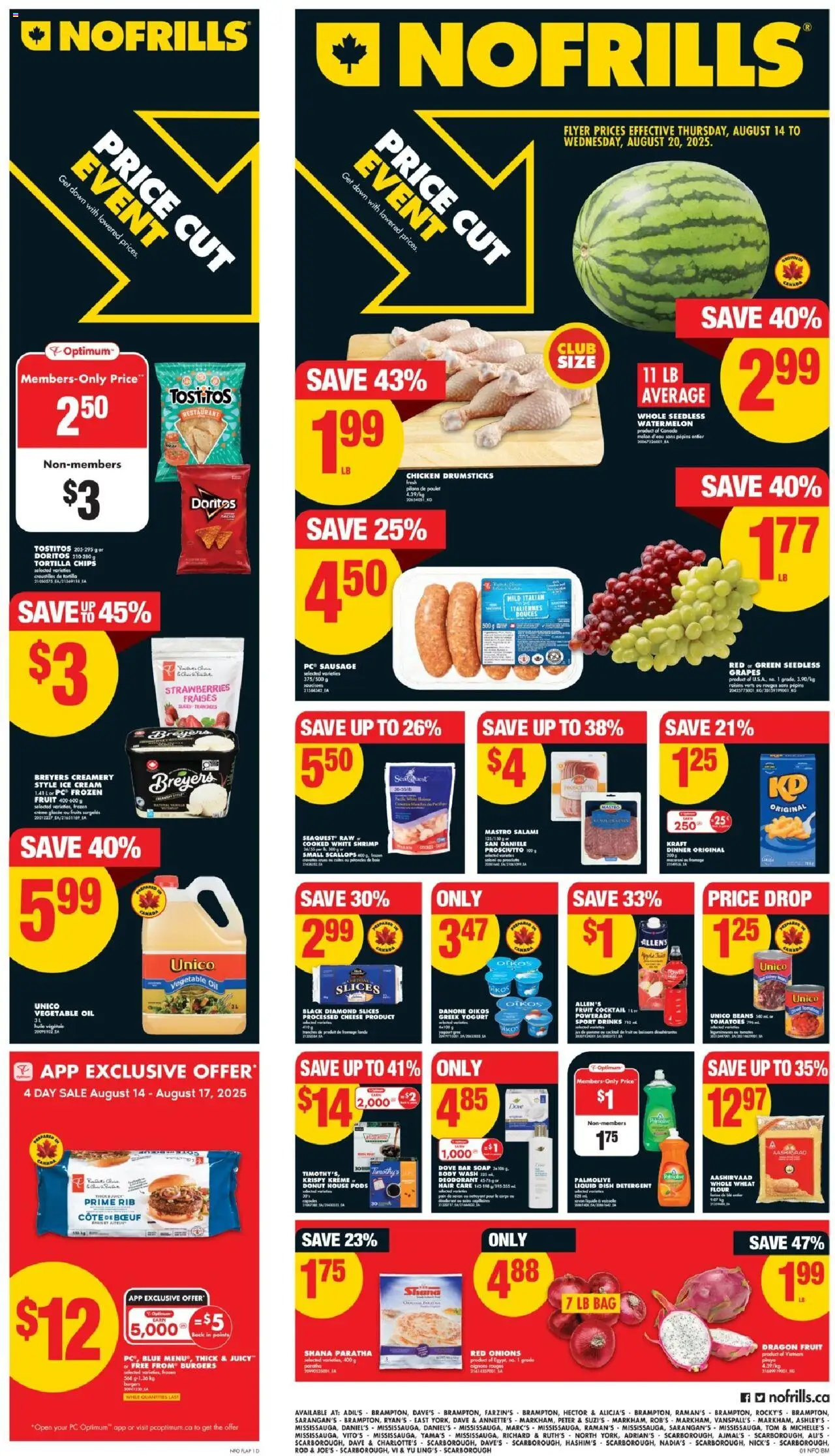 No Frills weekly flyer / circulaire - page 1- valid from Aug 14, 2025