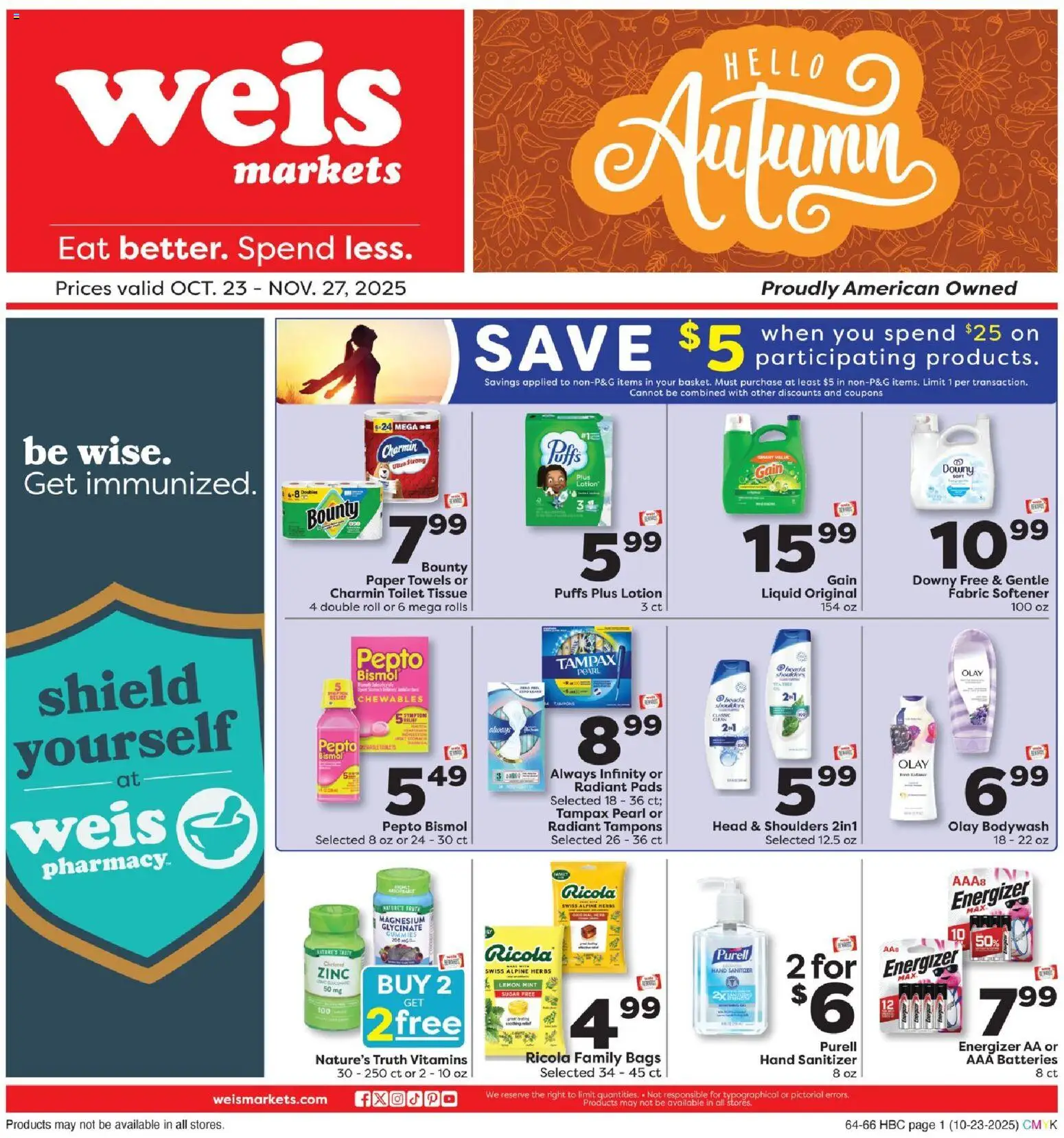 Weis Hello Autumn - page 1- valid from 10/23/2025