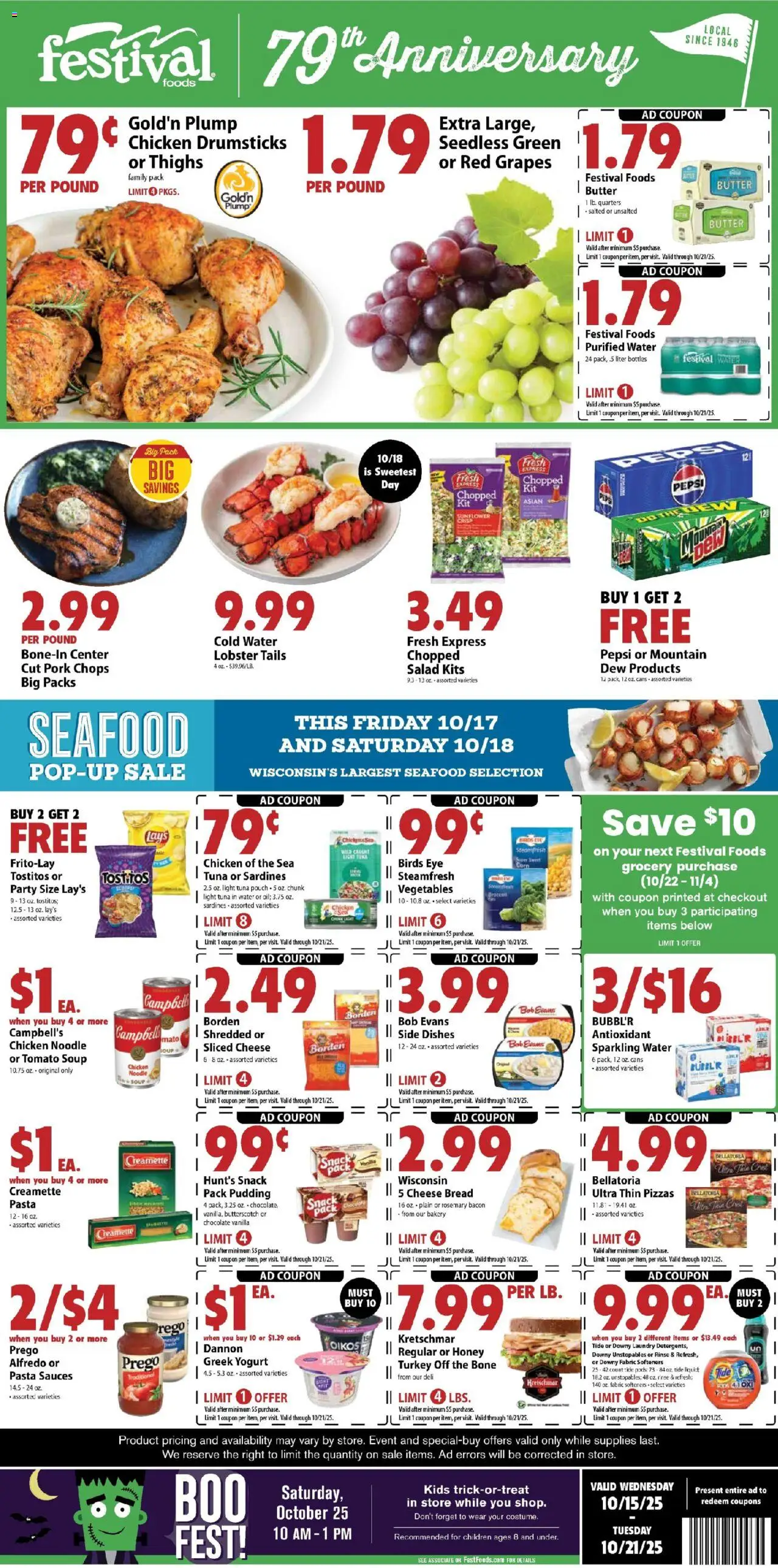 Festival Foods Weekly Ad - page 1- valid from 10/15/2025