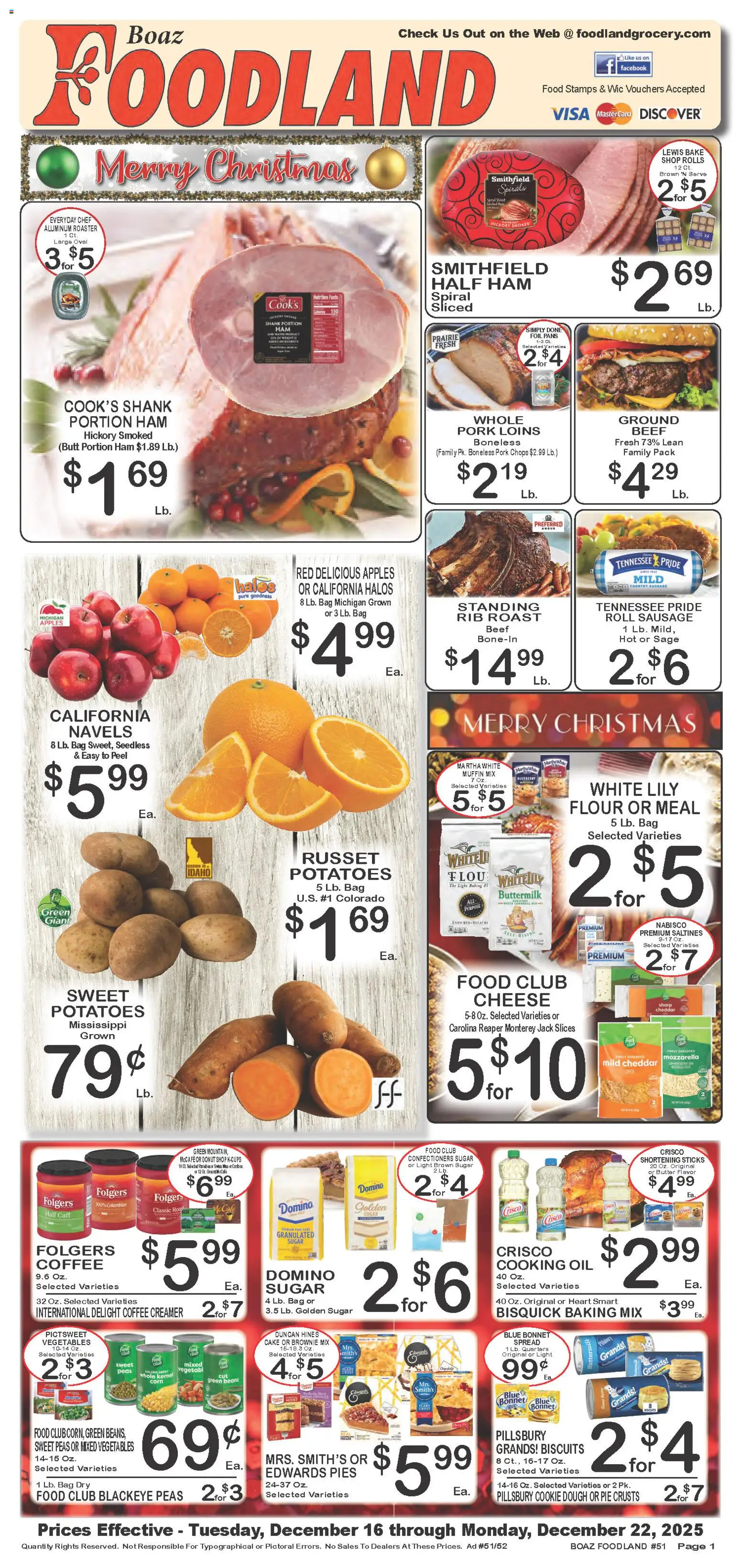 Foodland Weekly Ad - page 1- valid from 12/16/2025