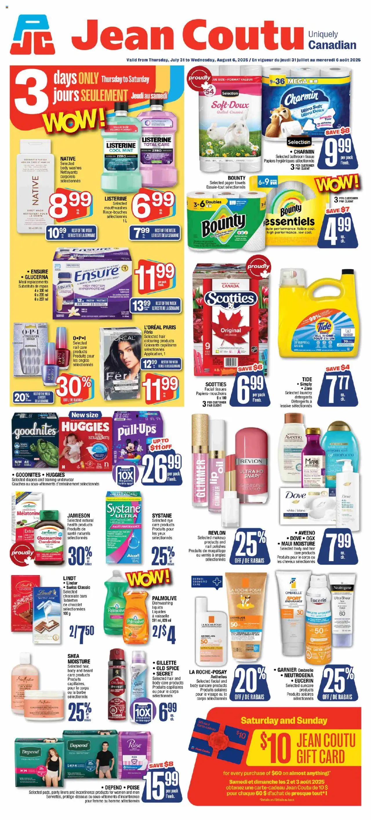 Jean Coutu weekly flyer - page 1- valid from Aug 31, 2025