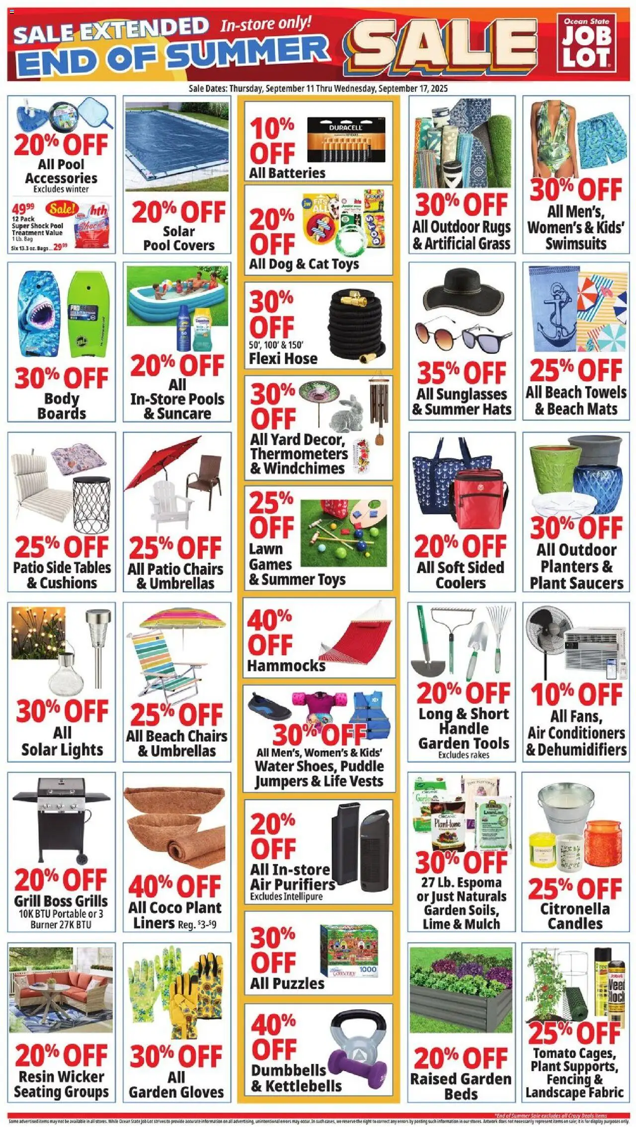 Ocean State Job Lot Weekly Ad - page 1- valid from 09/11/2025