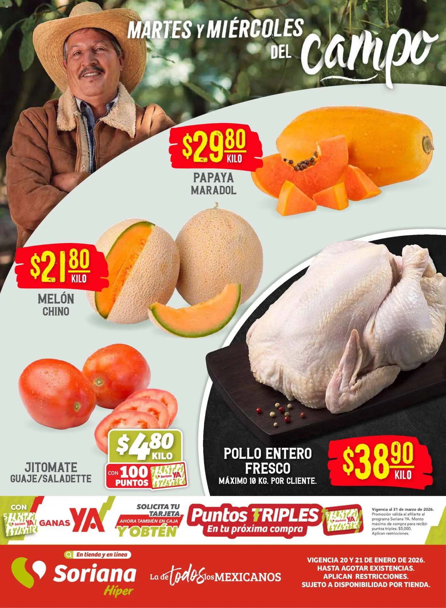 Soriana - Martes y Miércoles del Campo Híper: Nuevo León, Ciudad Victoria y Tampico - página 1- válido desde 20/01/2026