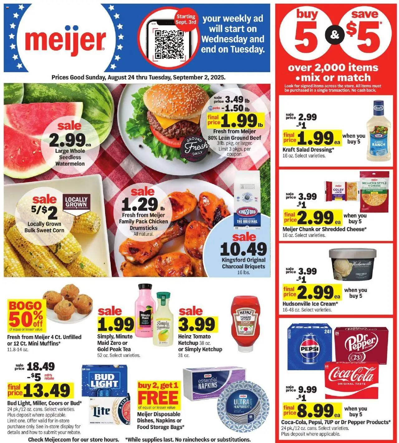 Meijer Weekly Ad - page 1- valid from 08/24/2025