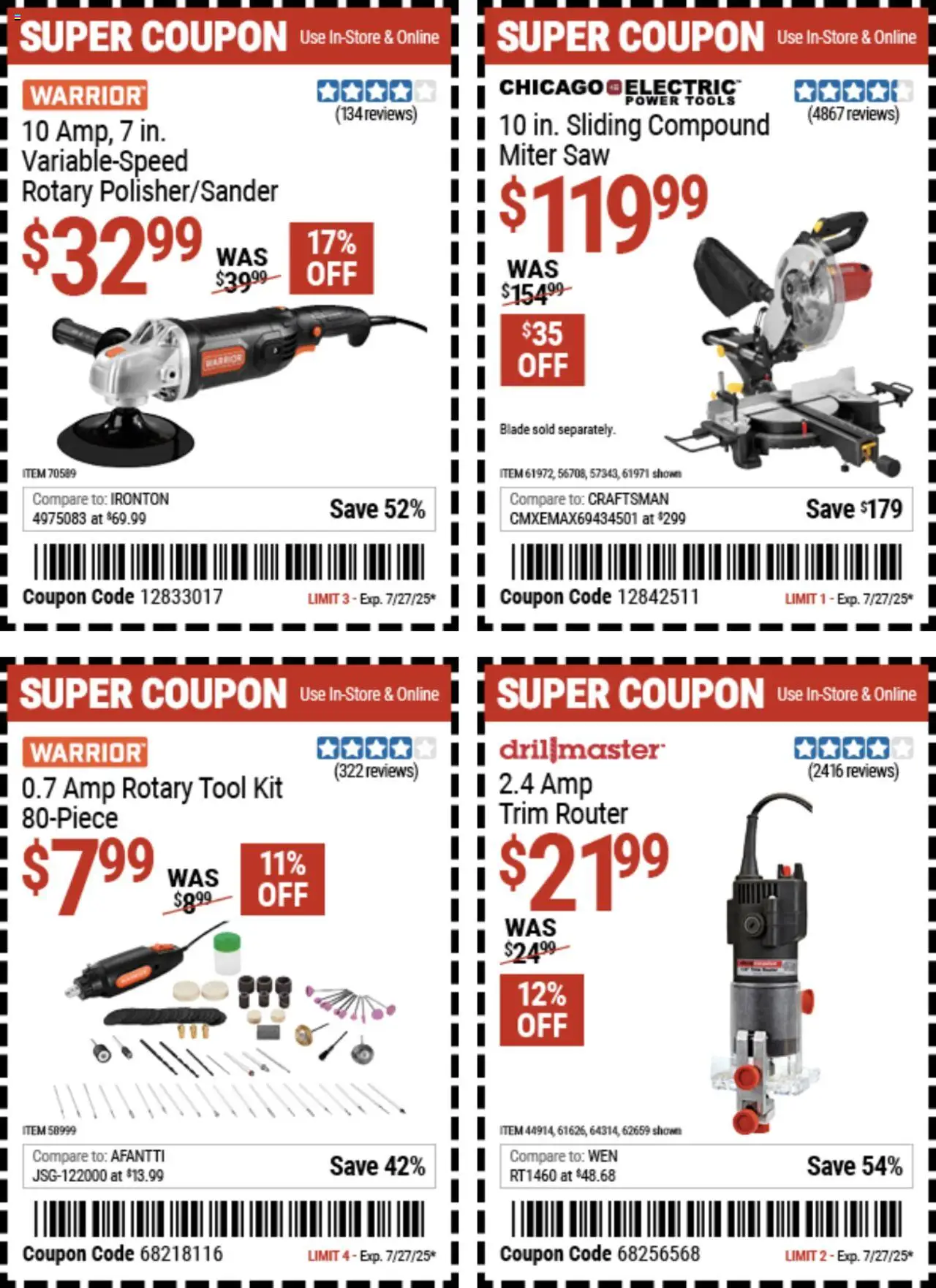 Harbor Freight Weekly Ad - page 12- valid from 07/14/2025