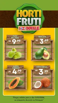 Pré-visualização Dovale ofertas Hortifruti válida a partir de 13/03/2026
