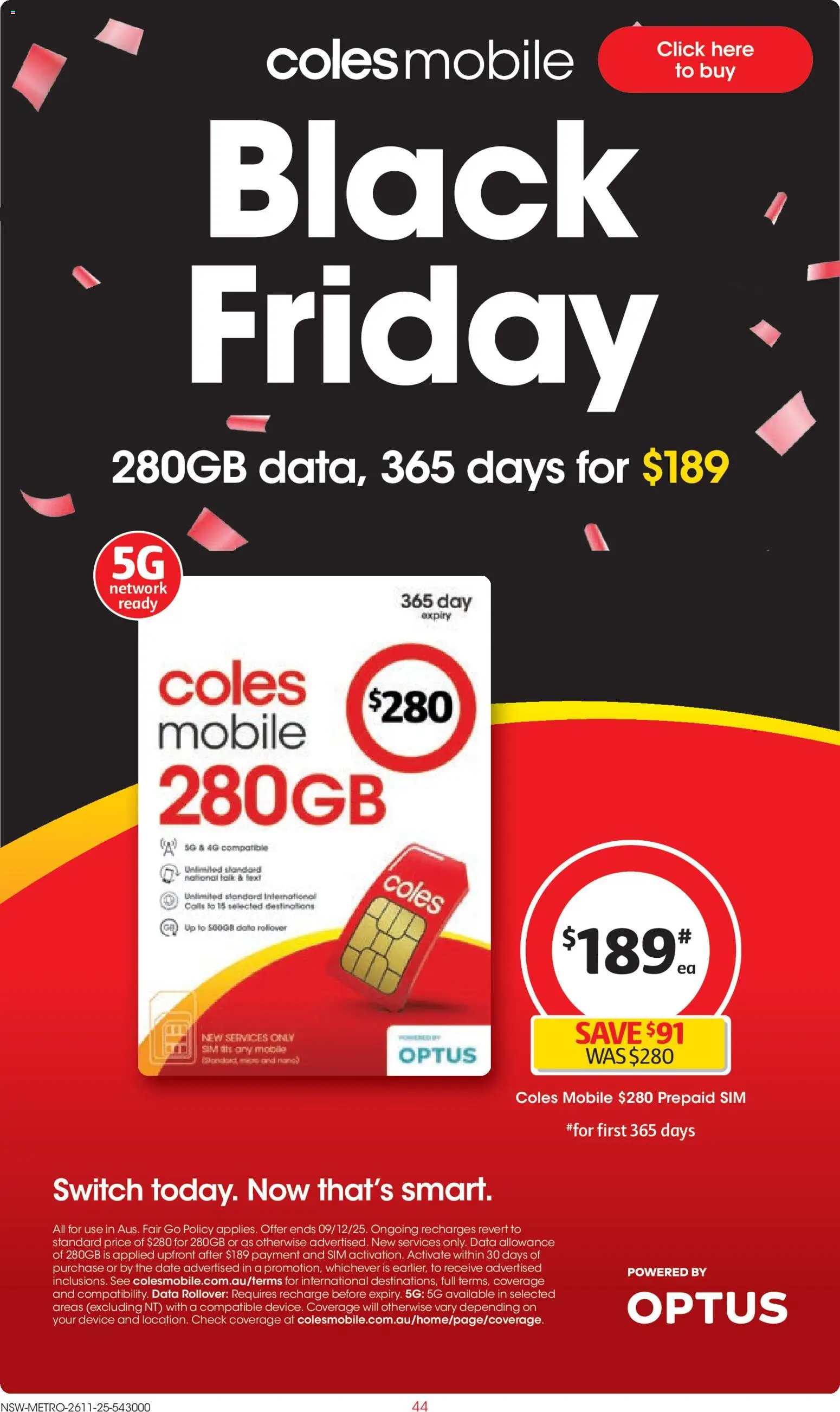 Coles Black Friday  - page 44- valid from 26/11/2025