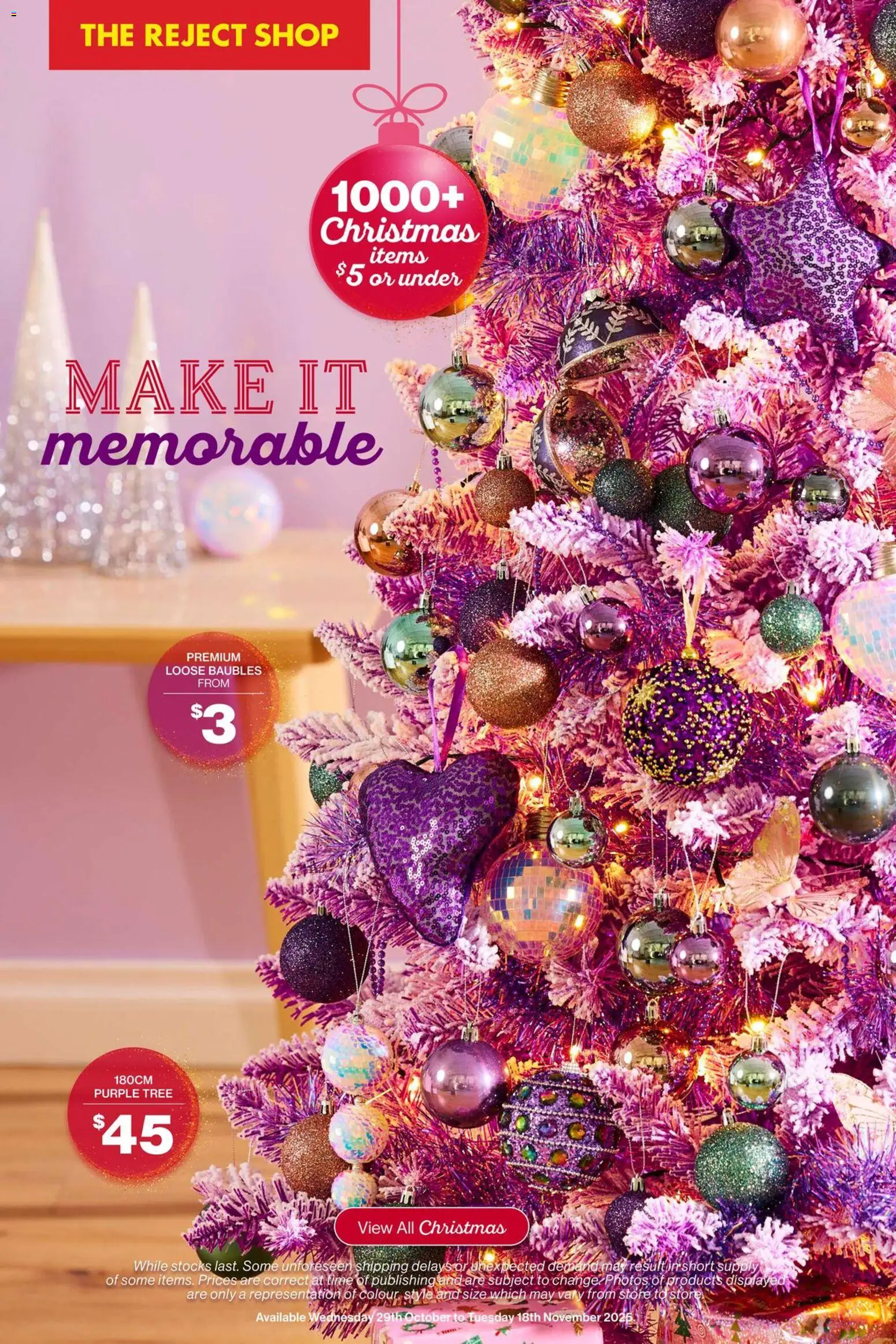 The Reject Shop  Catalogue  - page 1- valid from 29/10/2025