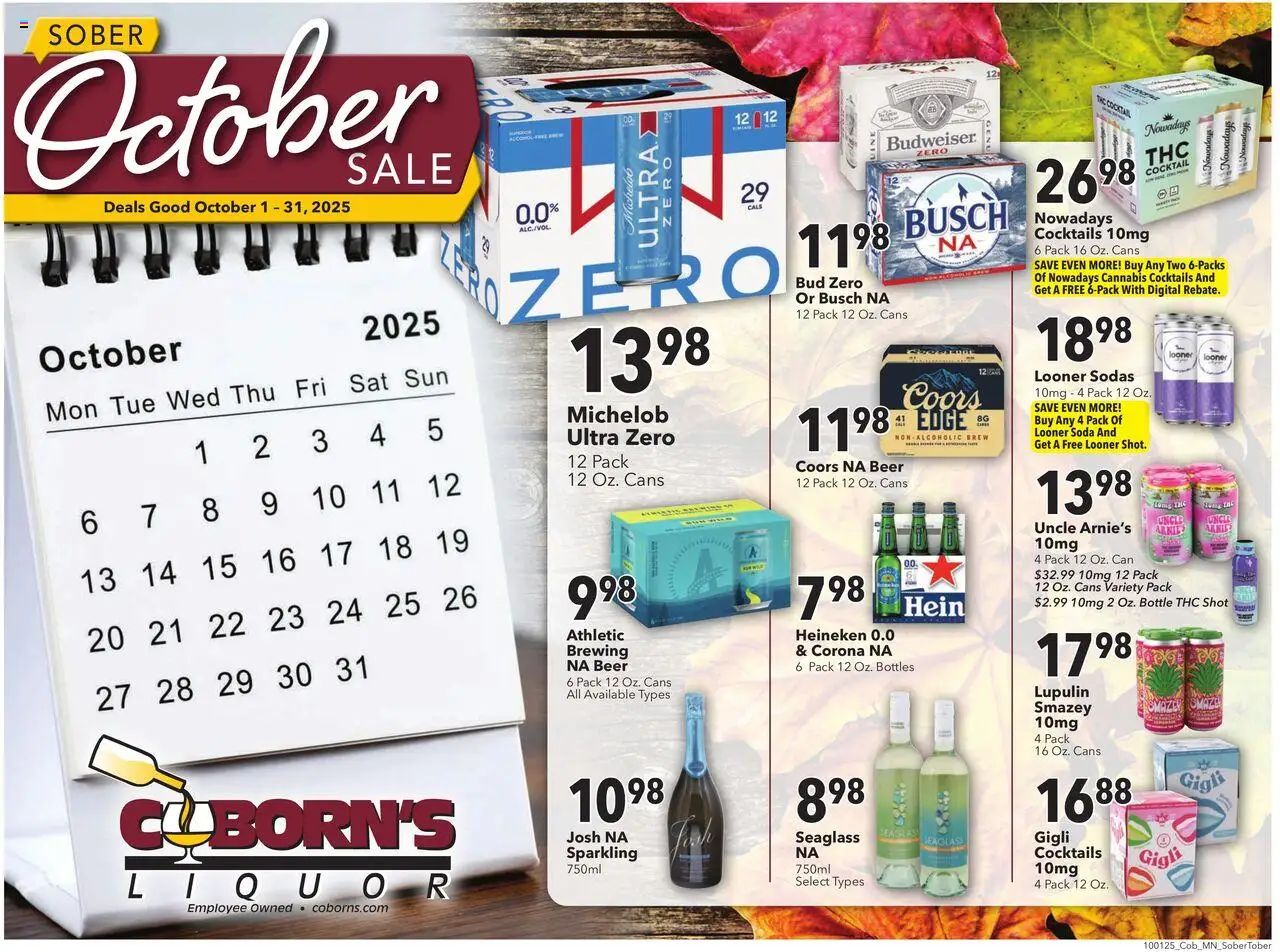 Coborn's Sober October Sale - page 1- valid from 10/01/2025