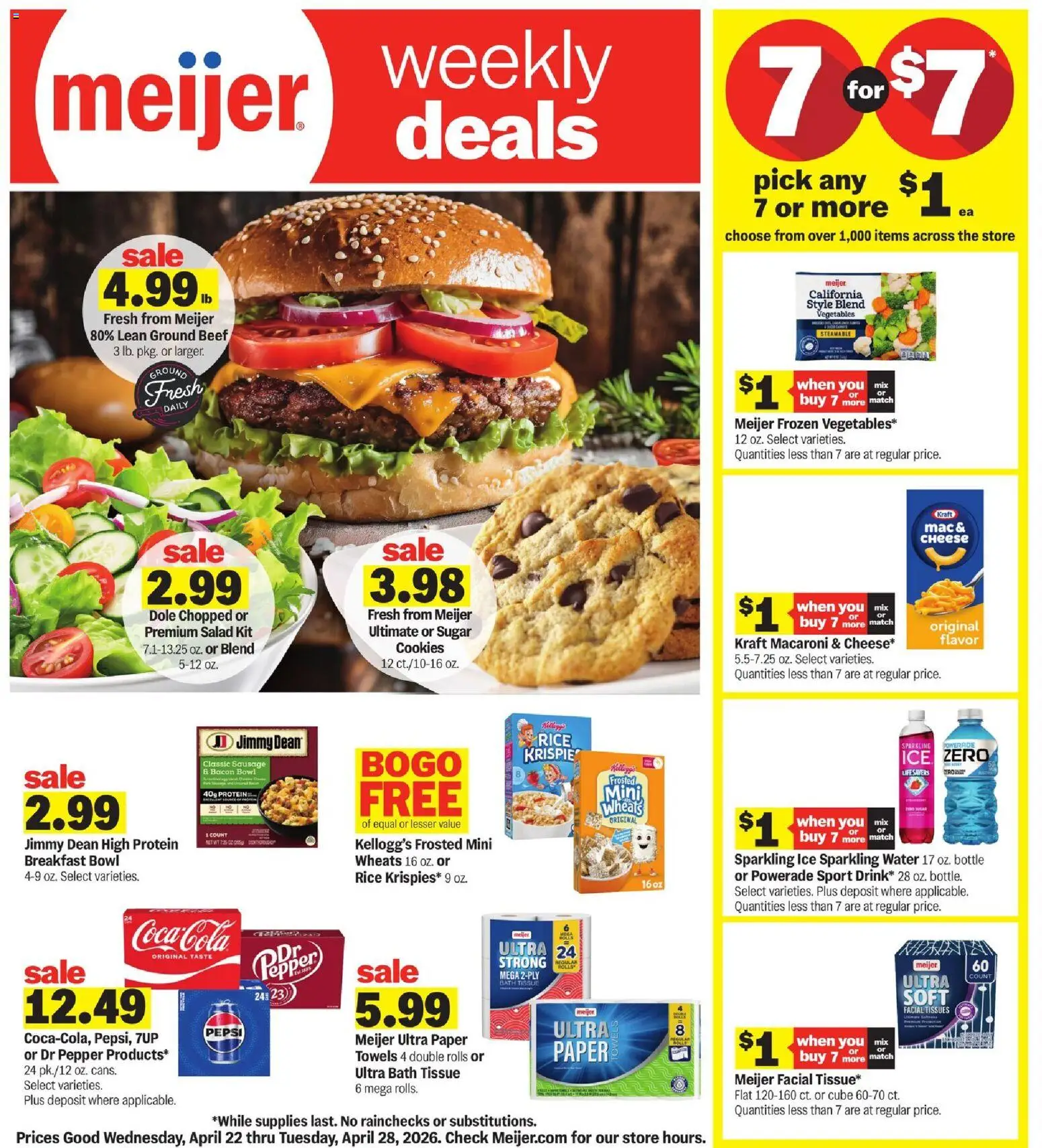 Meijer Weekly Ad - page 1- valid from 04/22/2026
