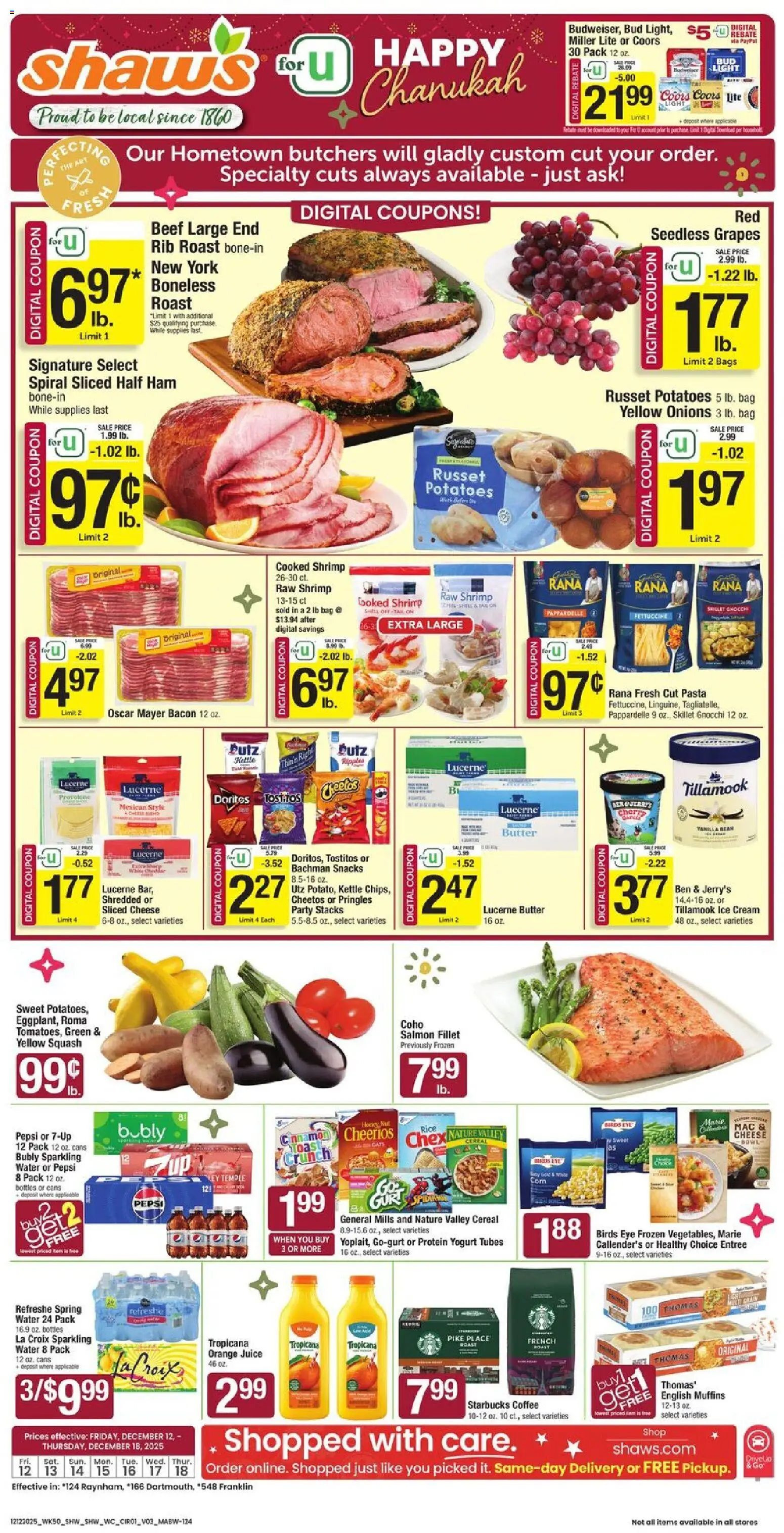 Shaw's Weekly Ad - MA - page 1- valid from 12/12/2025