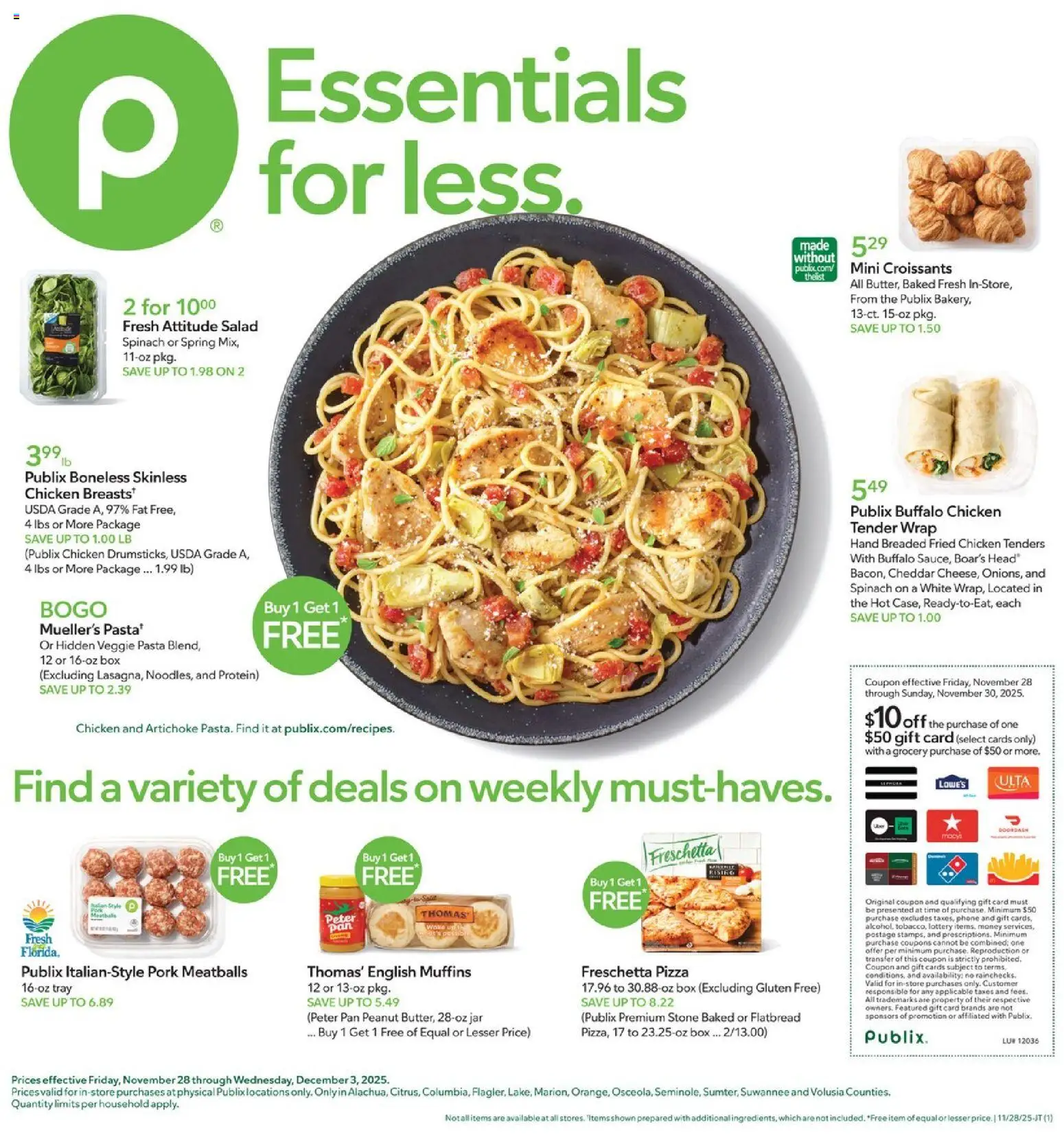 Publix Weekly Ad - page 1- valid from 11/28/2025