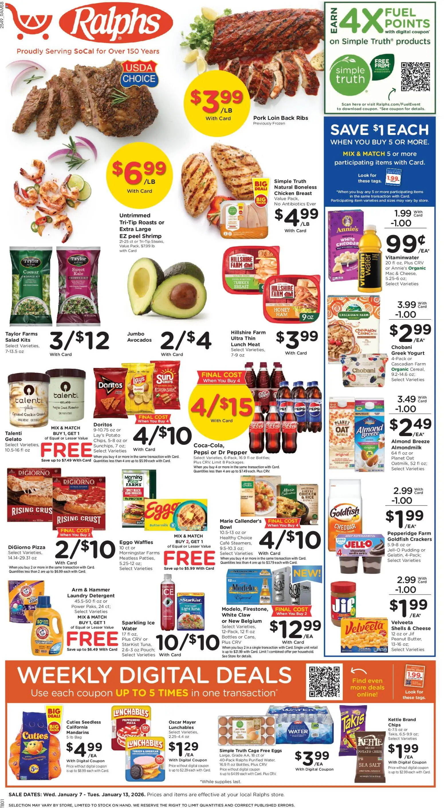 Ralphs Weekly Ad - page 1- valid from 01/07/2026