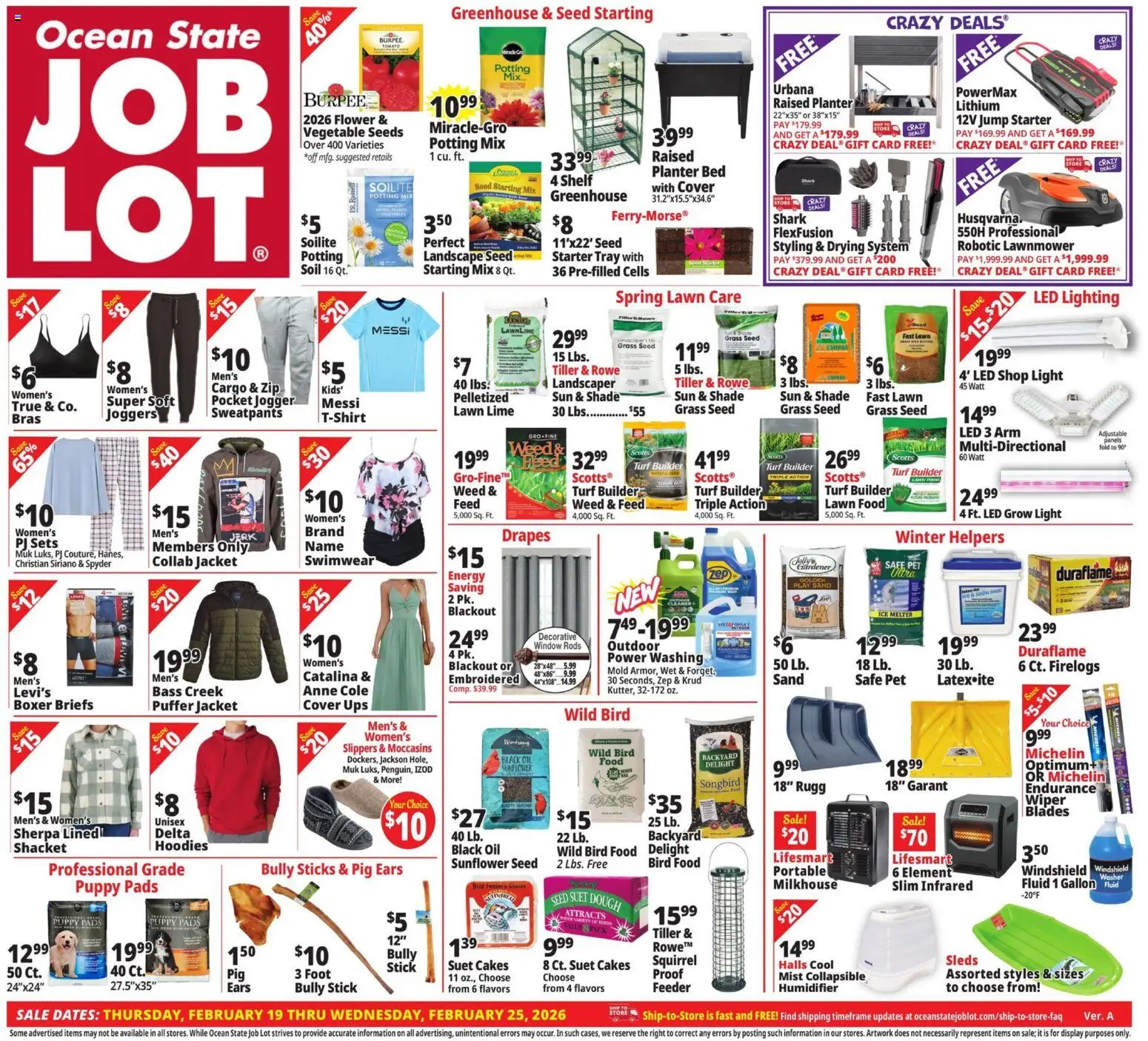 Ocean State Job Lot Weekly Ad - page 1- valid from 02/19/2026