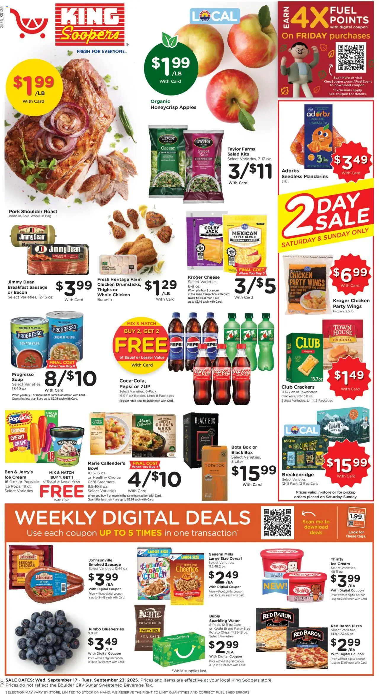 King Soopers Weekly Ad - page 1- valid from 09/17/2025