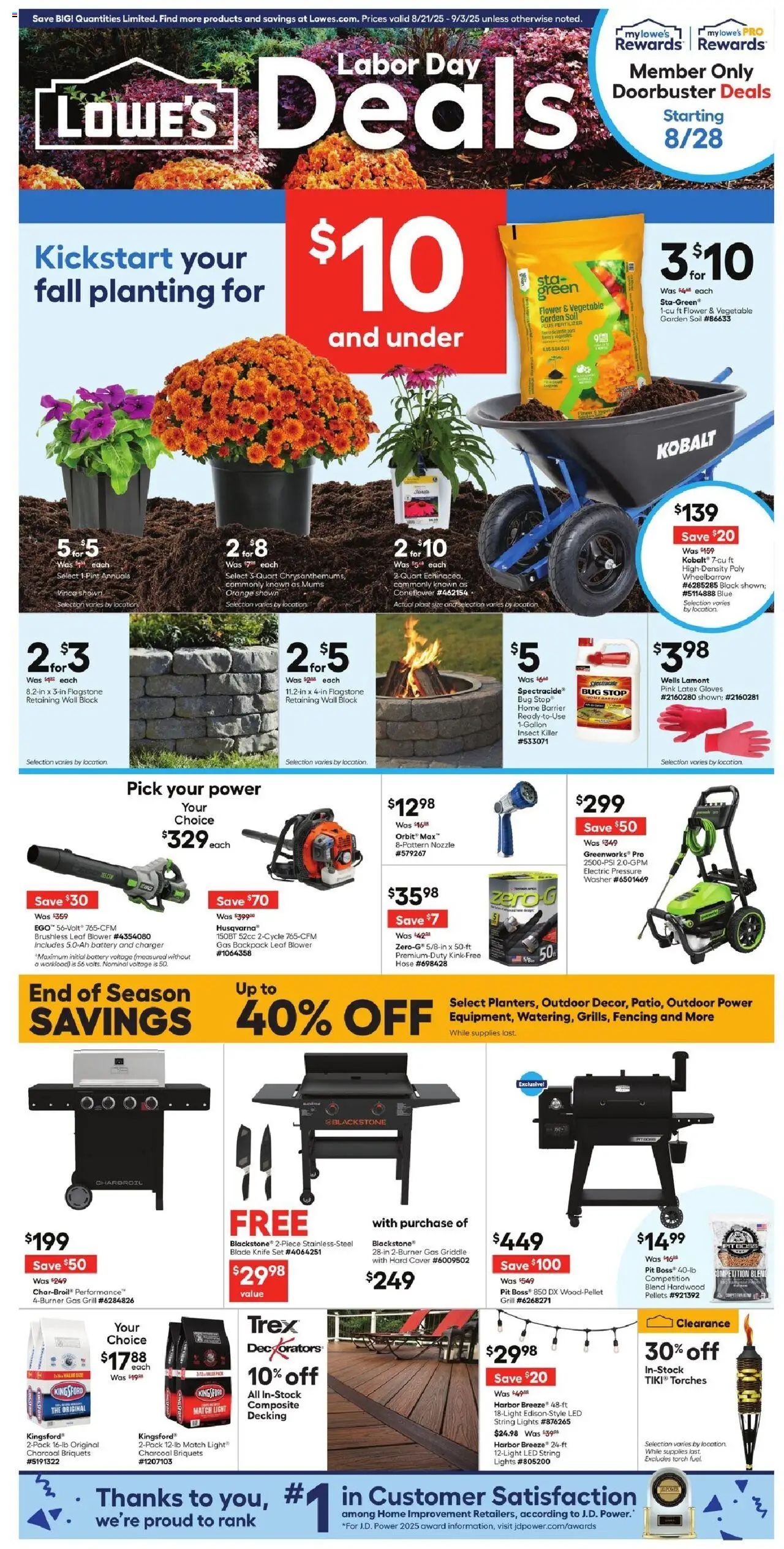 Lowe's Weekly Ad - page 1- valid from 08/21/2025