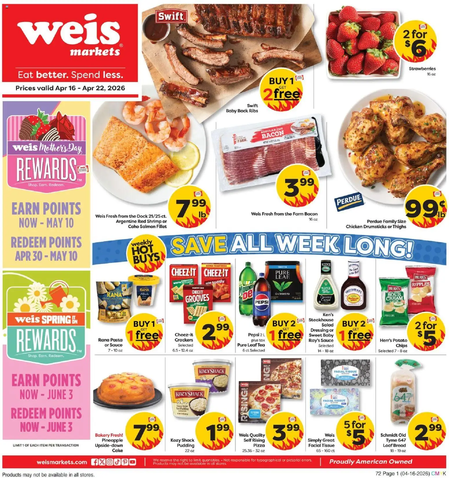 Weis Weekly Ad - page 1- valid from 04/16/2026