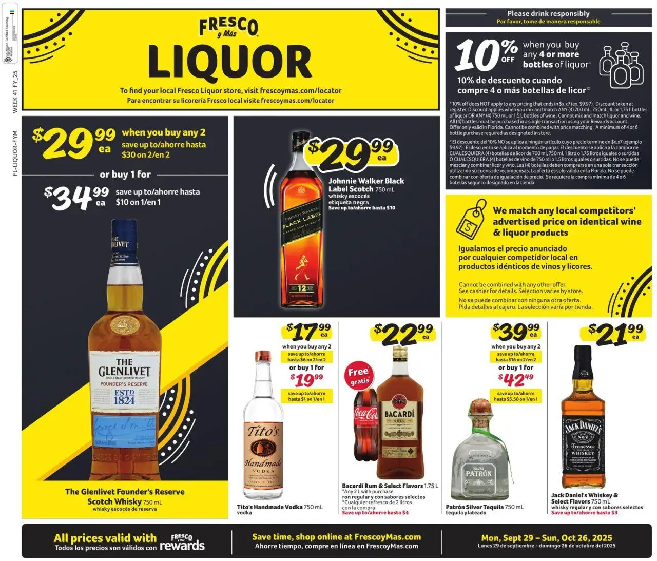 Fresco y Más Alcohol Flyer - page 1- valid from 09/29/2025