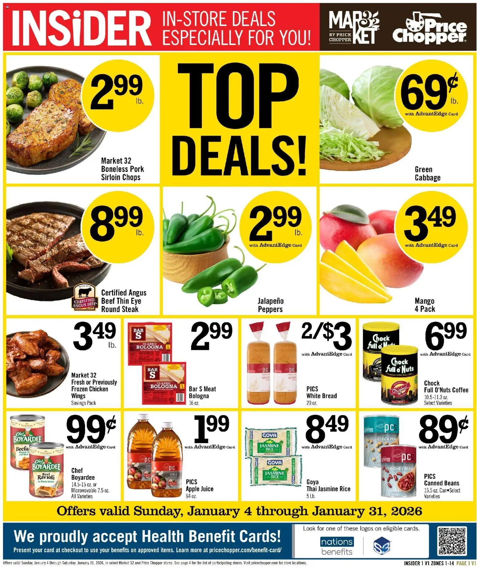 Price Chopper Insider Flyer - page 1- valid from 01/04/2026