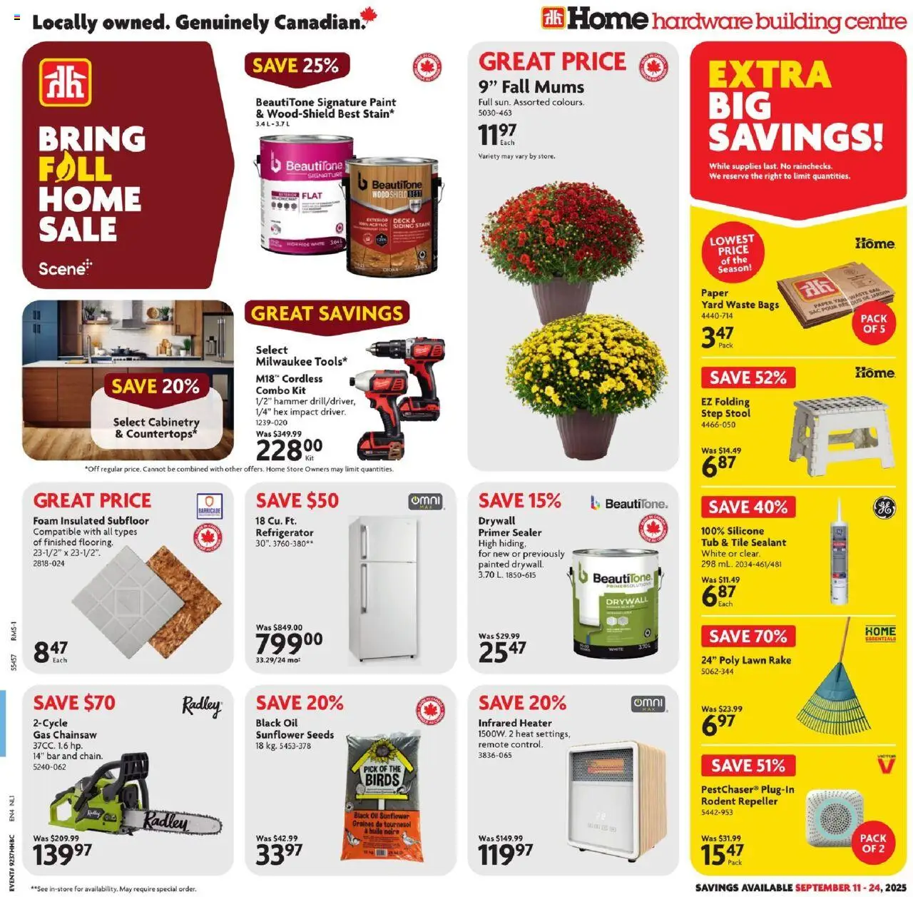 Home Hardware weekly flyer / circulaire - page 1- valid from Sep 11, 2025
