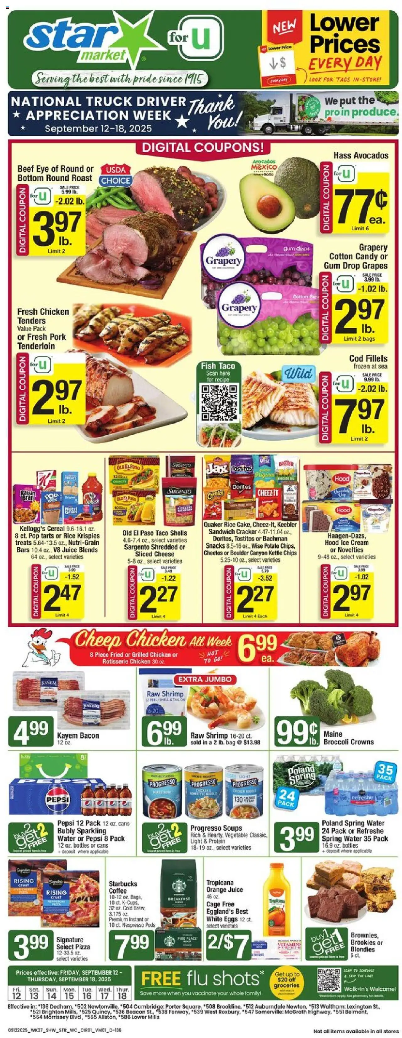 Star Market Weekly Ad - page 1- valid from 09/12/2025