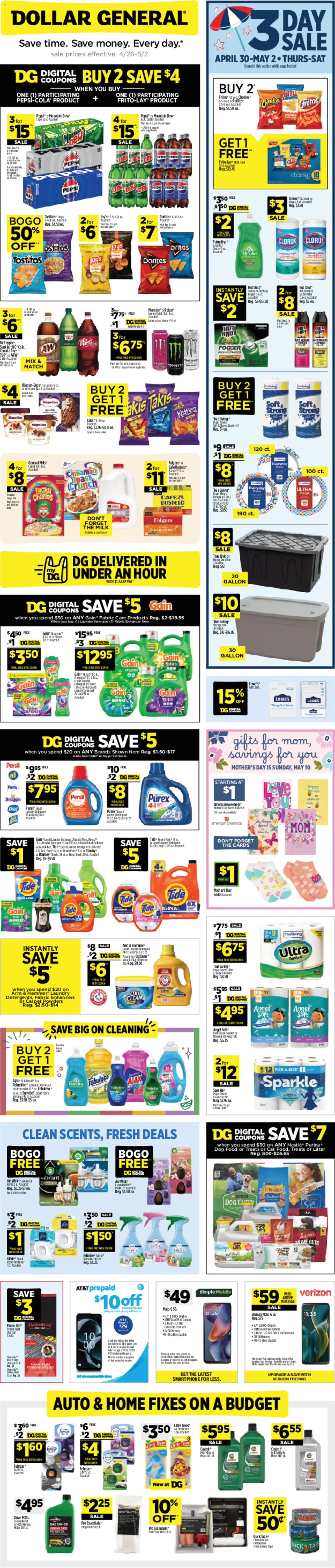 Dollar General Weekly Ad - page 1- valid from 04/26/2026