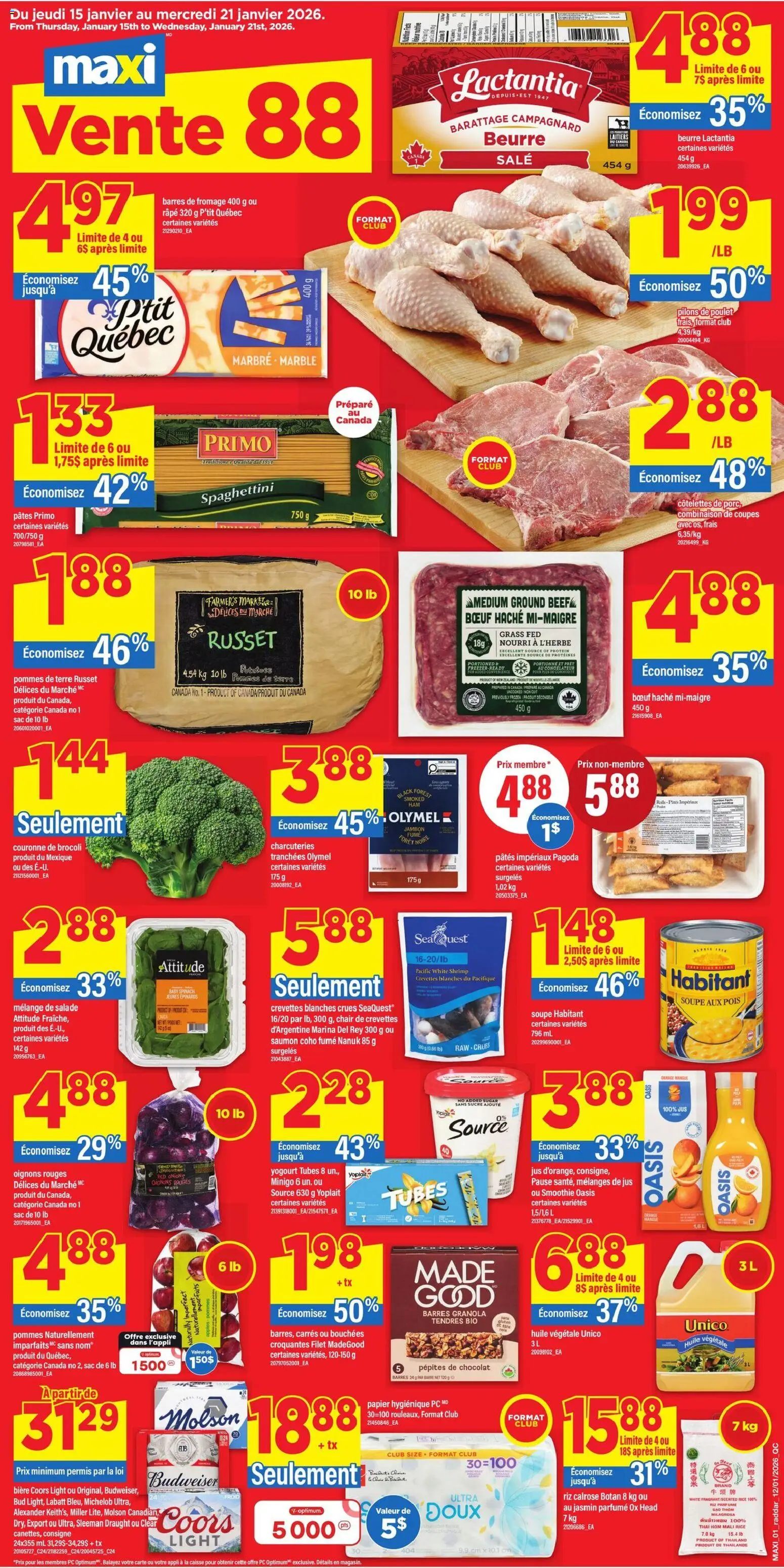 Maxi weekly flyer / circulaire - page 1- valid from Jan 15, 2026