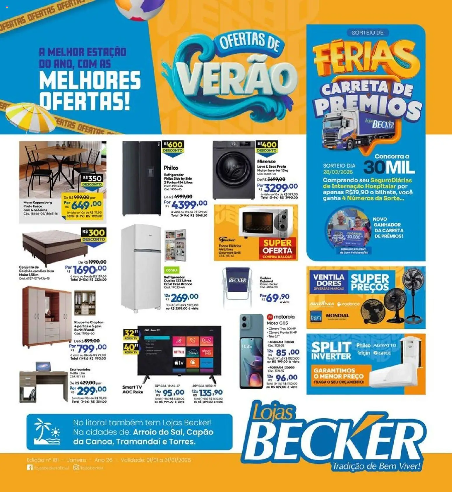 Lojas Becker - Ofertas Janeiro  - página 1- válido a partir de 01/01/2026
