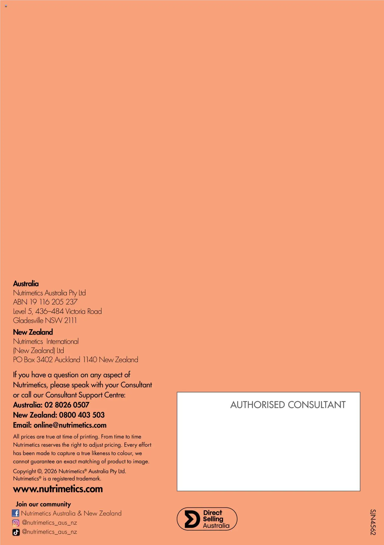 Nutrimetics Catalogue 2026 - page 100- valid from 01/01/2026