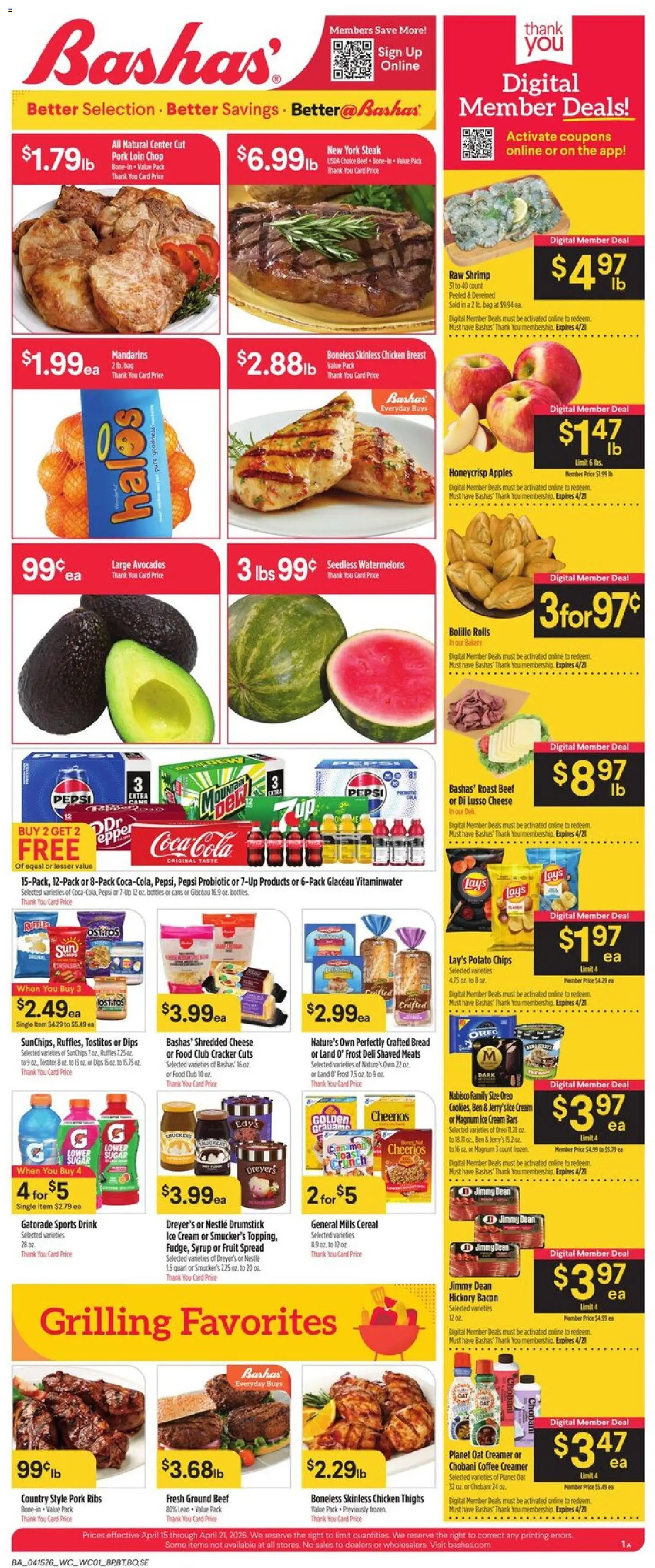 Basha's Weekly Ad - page 1- valid from 04/15/2026
