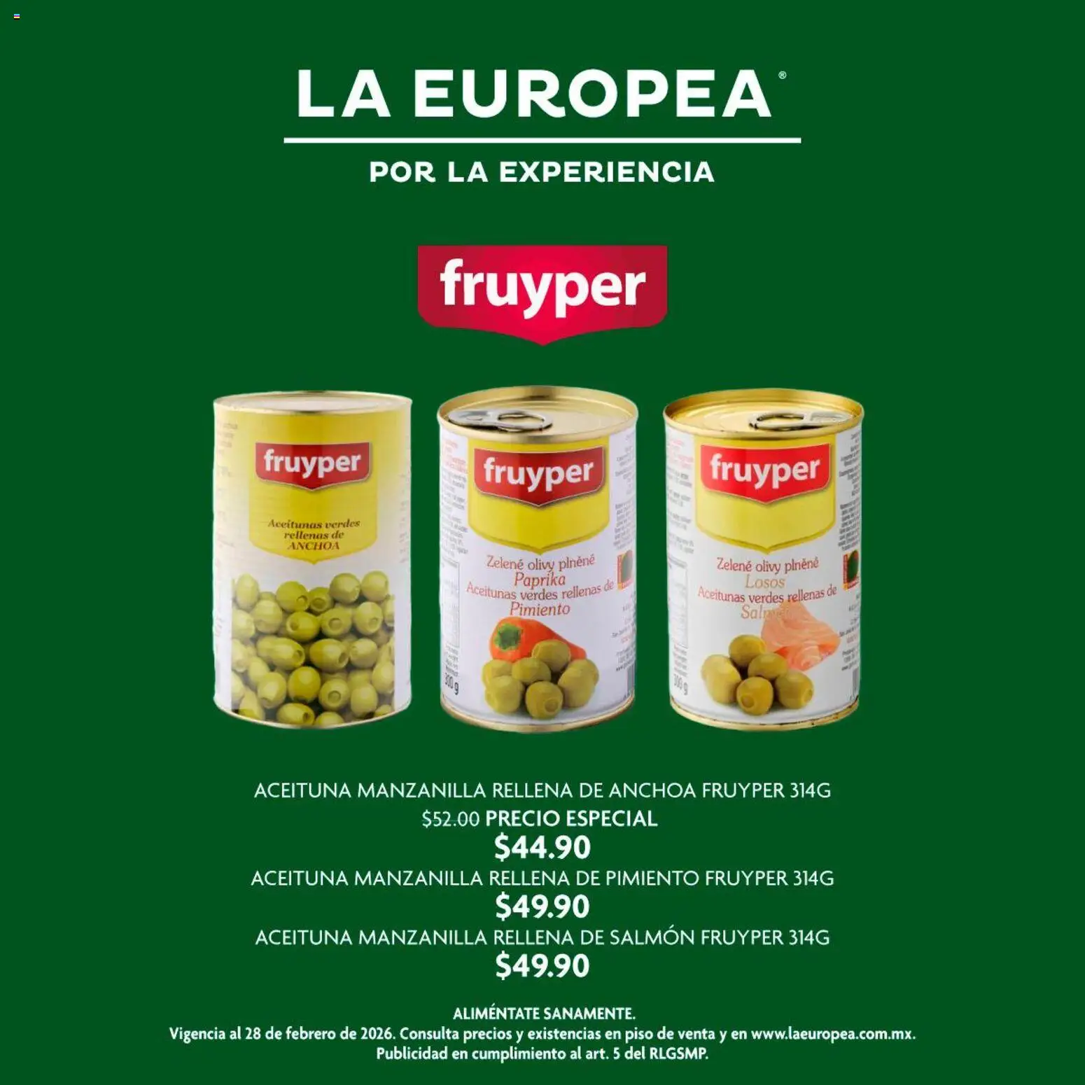 La Europea catálogo Aceituna Rellena  - página 1- válido desde 08/01/2026