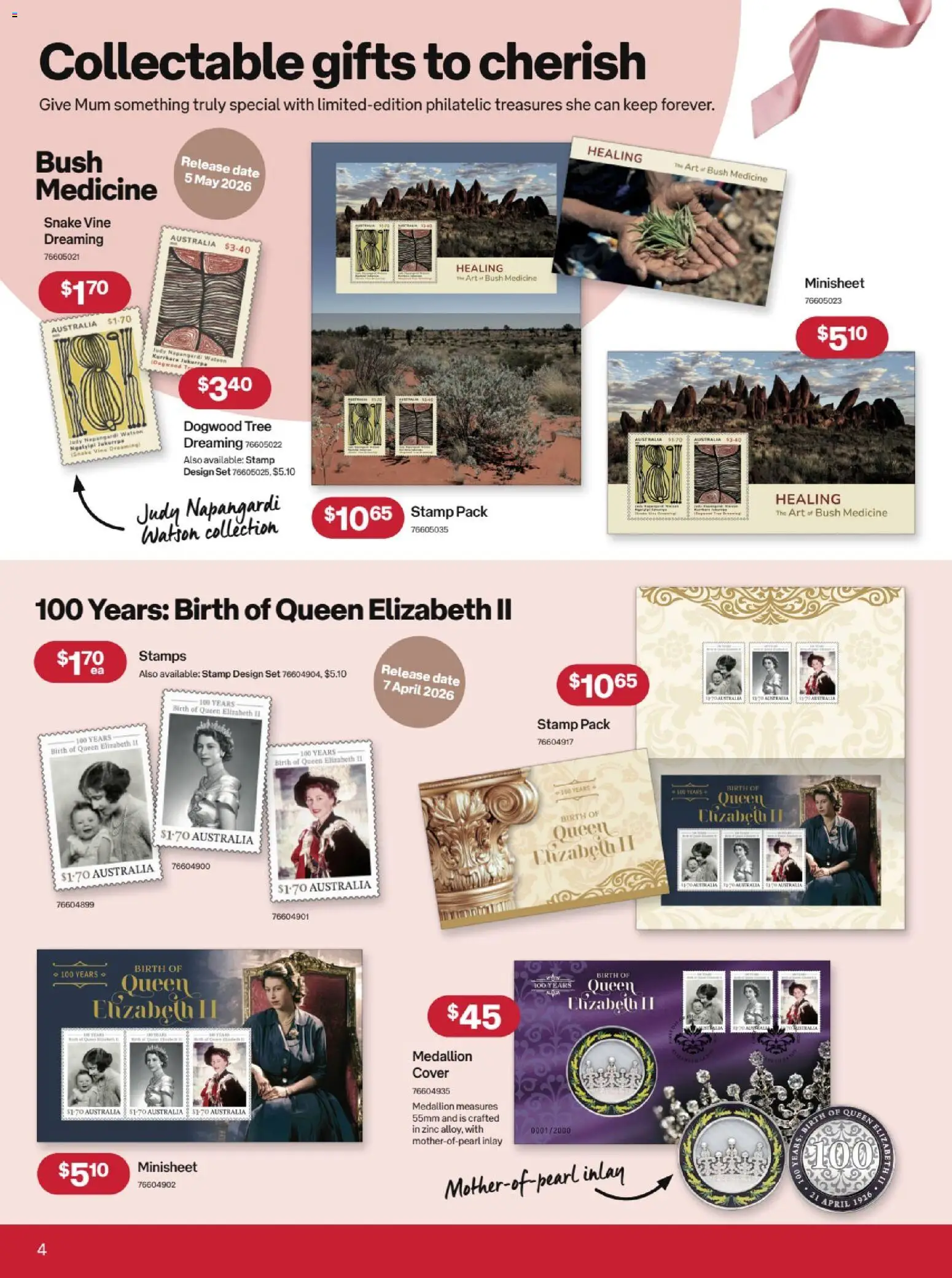 Australia Post catalogue  - page 4- valid from 08/04/2026