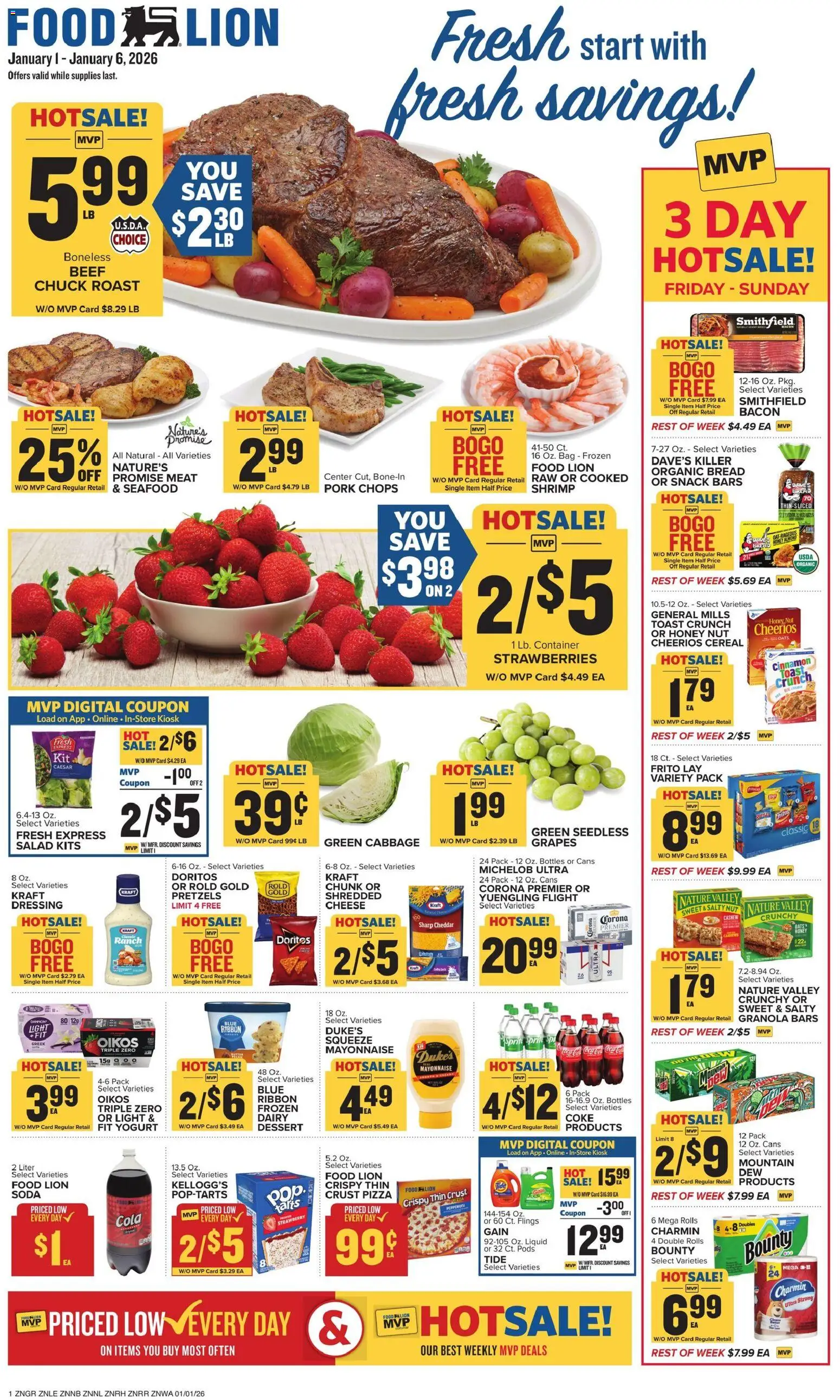 Food Lion Weekly Ad - page 1- valid from 01/01/2026
