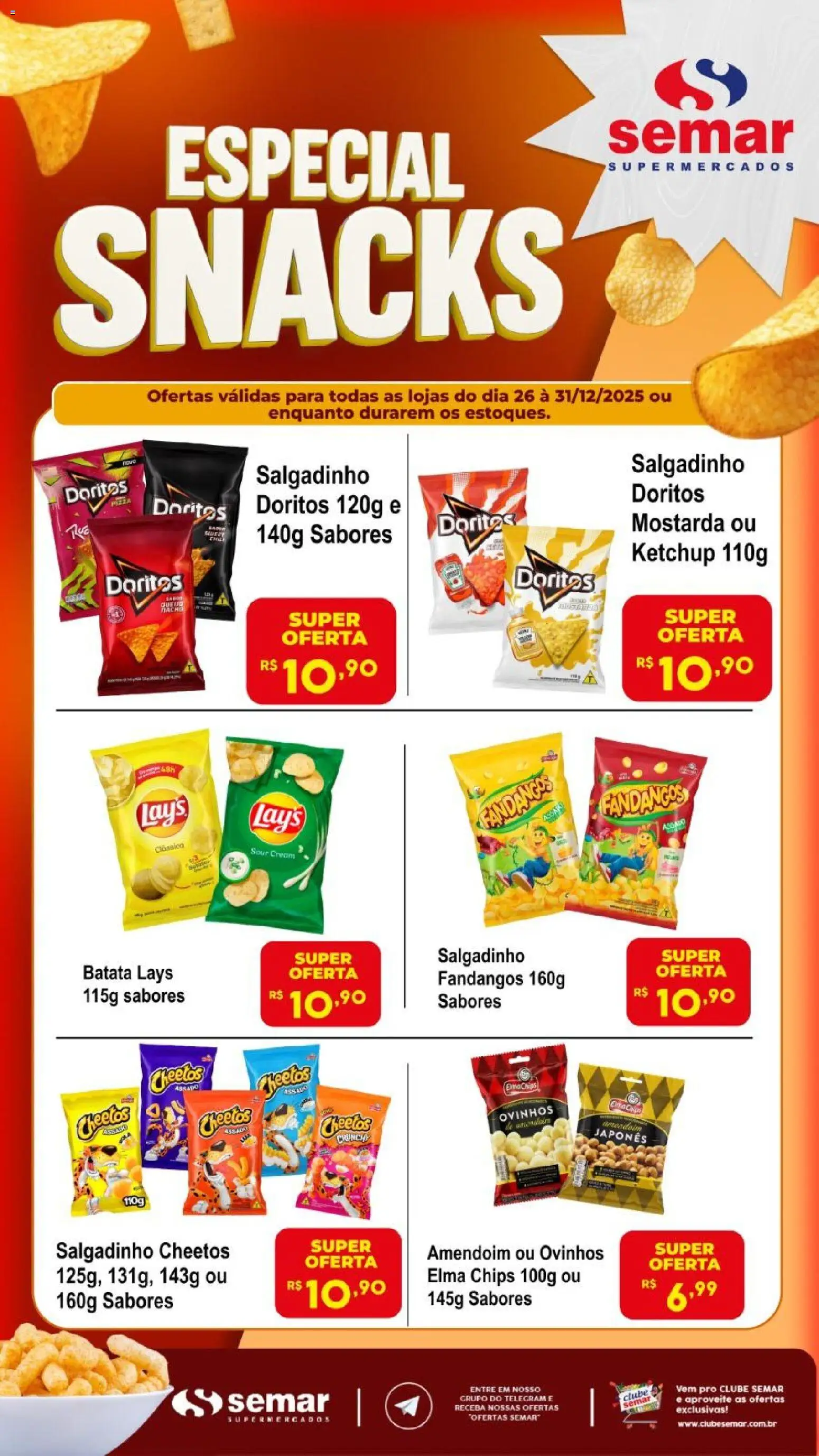 Semar Supermercado - Ofertas Snacks Fim de Semana - página 1- válido a partir de 26/12/2025
