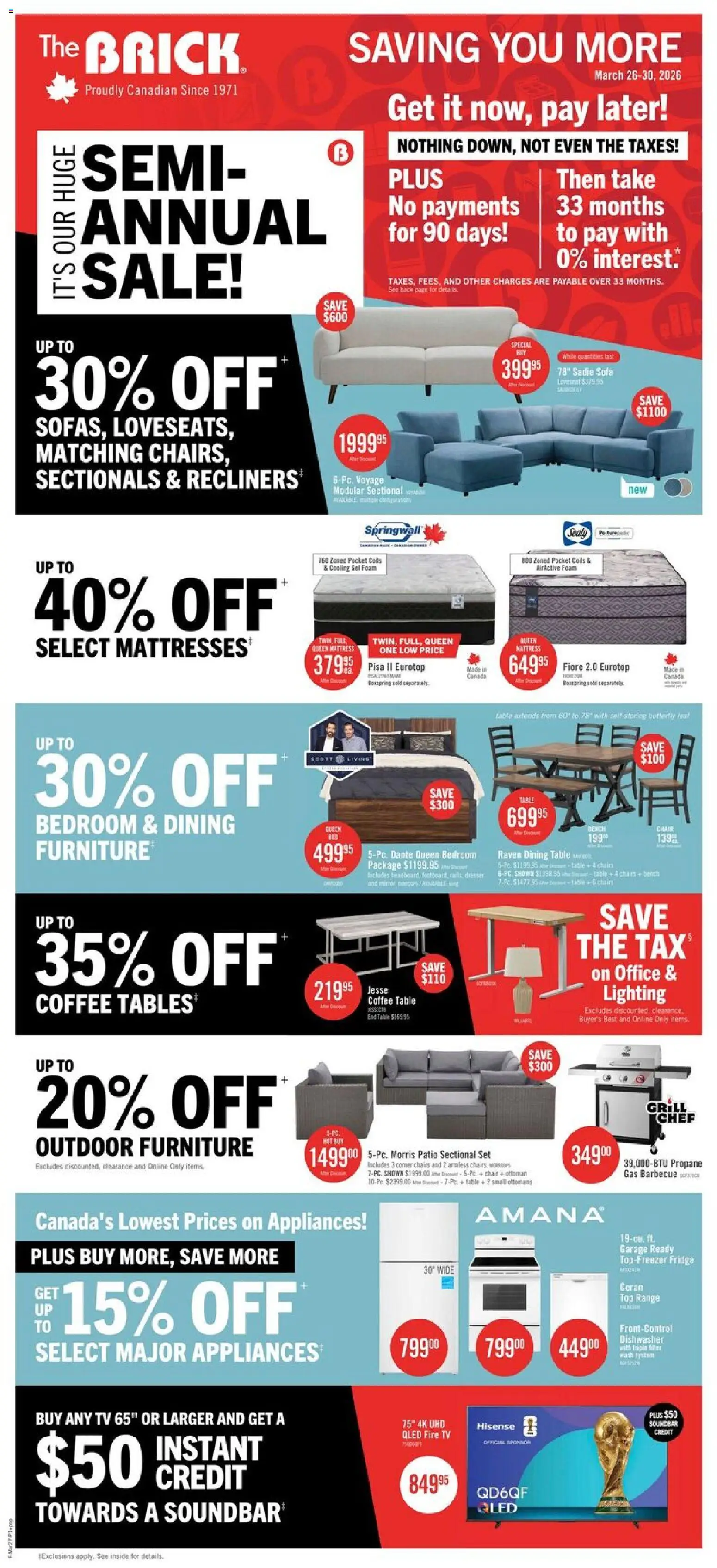 The Brick weekly flyer / circulaire - page 1- valid from Mar 26, 2026