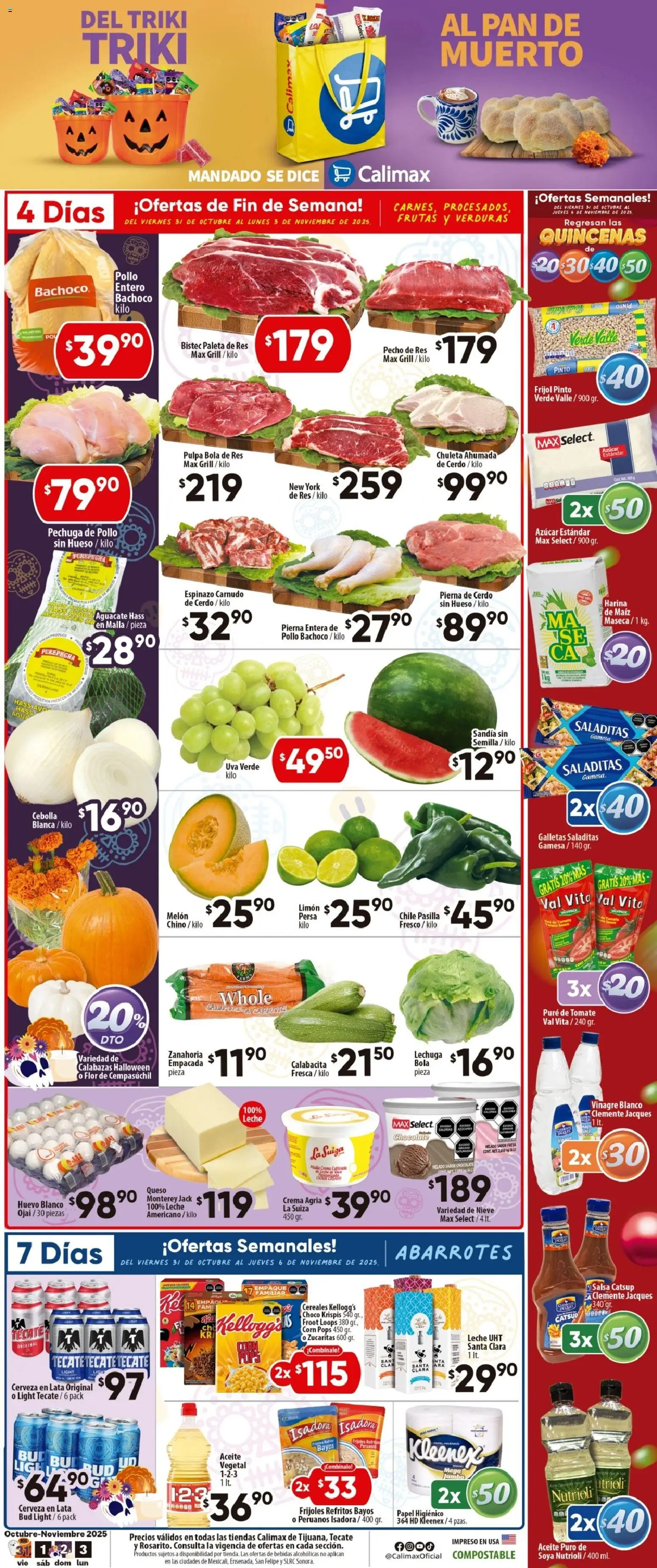 Calimax folleto Tijuana - página 1- válido desde 31/10/2025