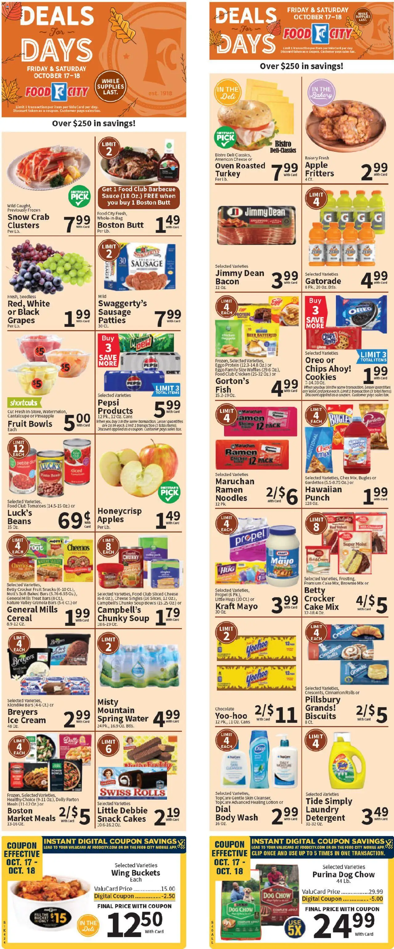 Food City Weekly Ad - page 1- valid from 10/15/2025